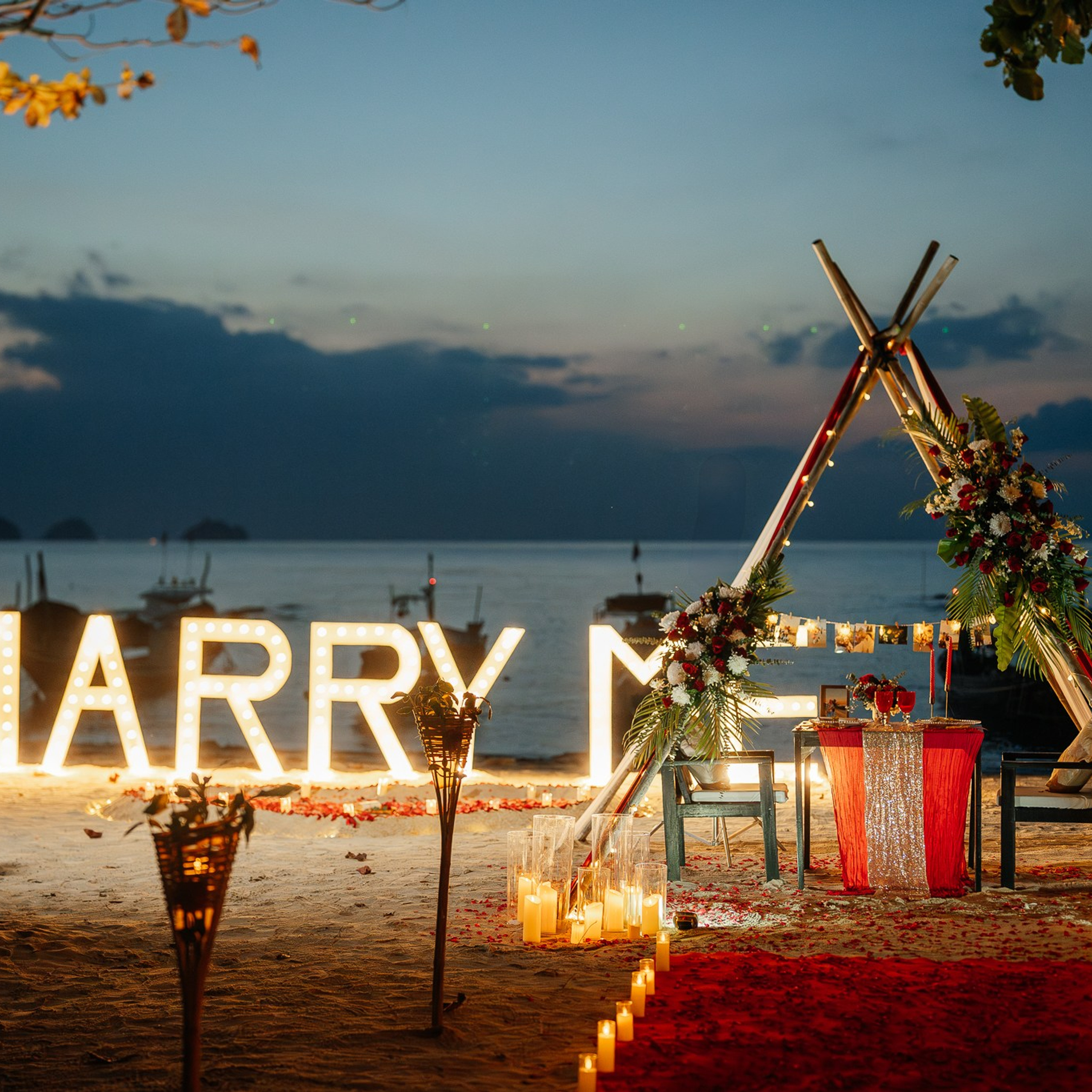 Photo. Romantic proposal on Koh Samui, Thailand