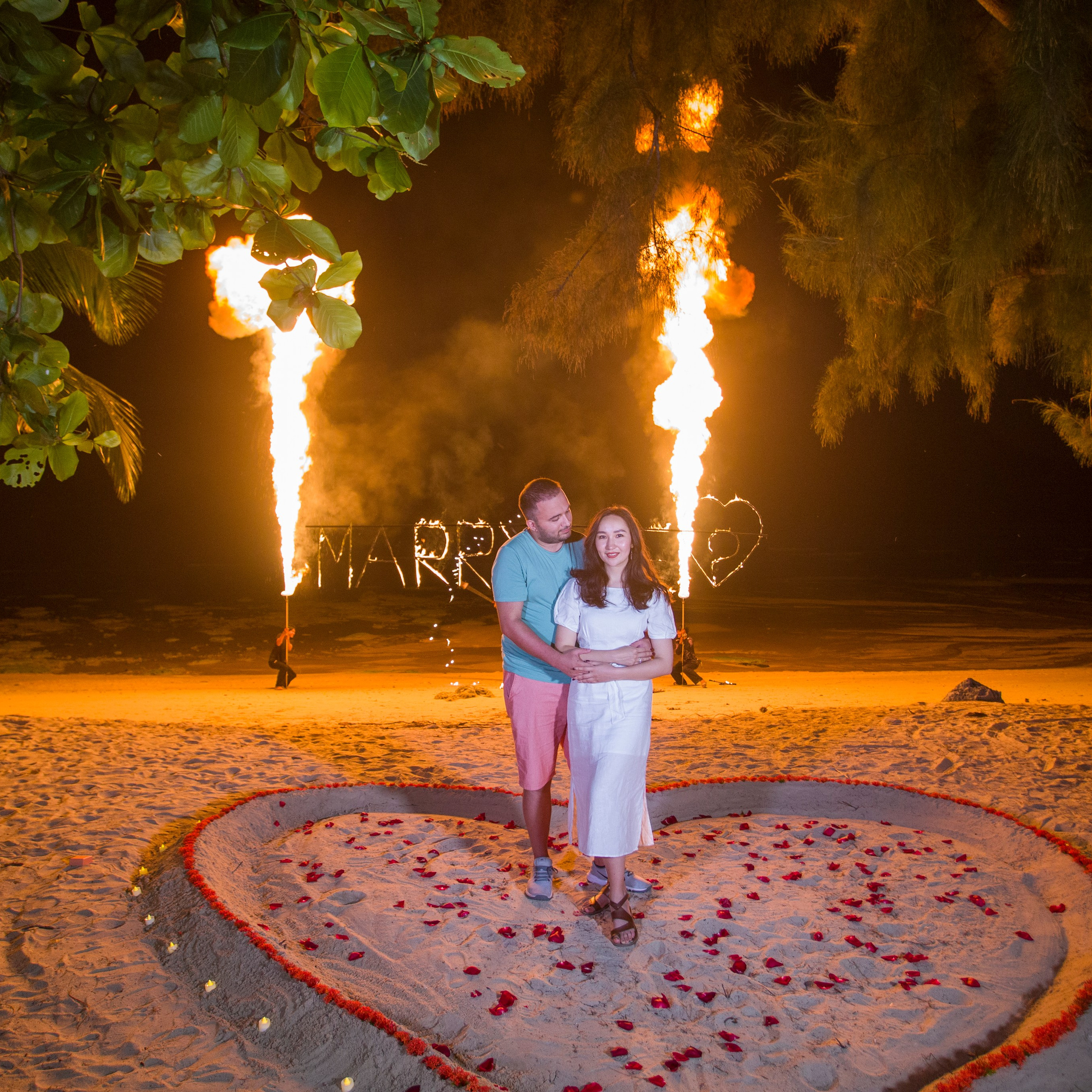 Photo. Romantic proposal on Koh Samui, Thailand