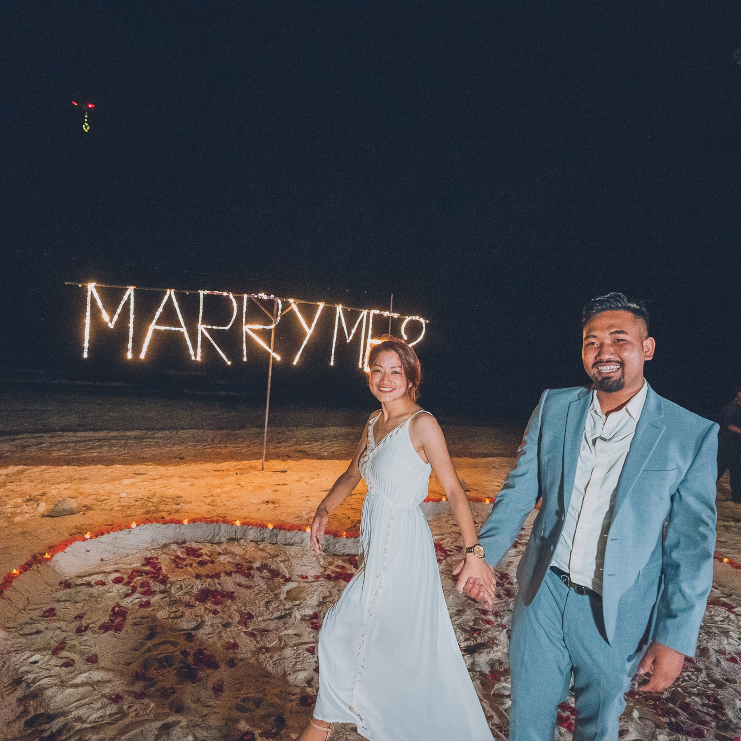 Photo. Romantic proposal on Koh Samui, Thailand