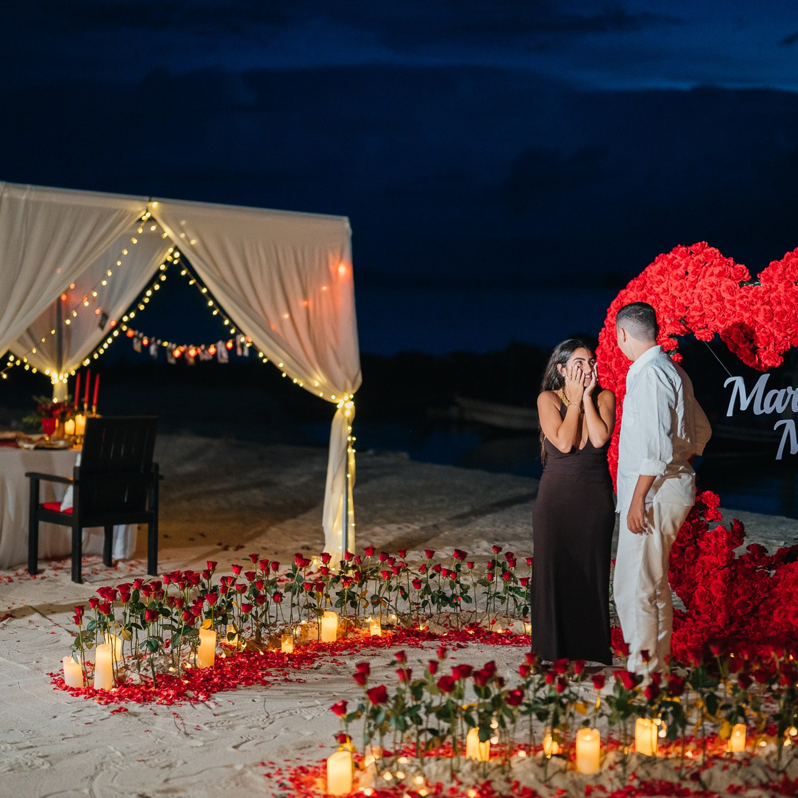 Photo. Romantic proposal on Koh Samui, Thailand
