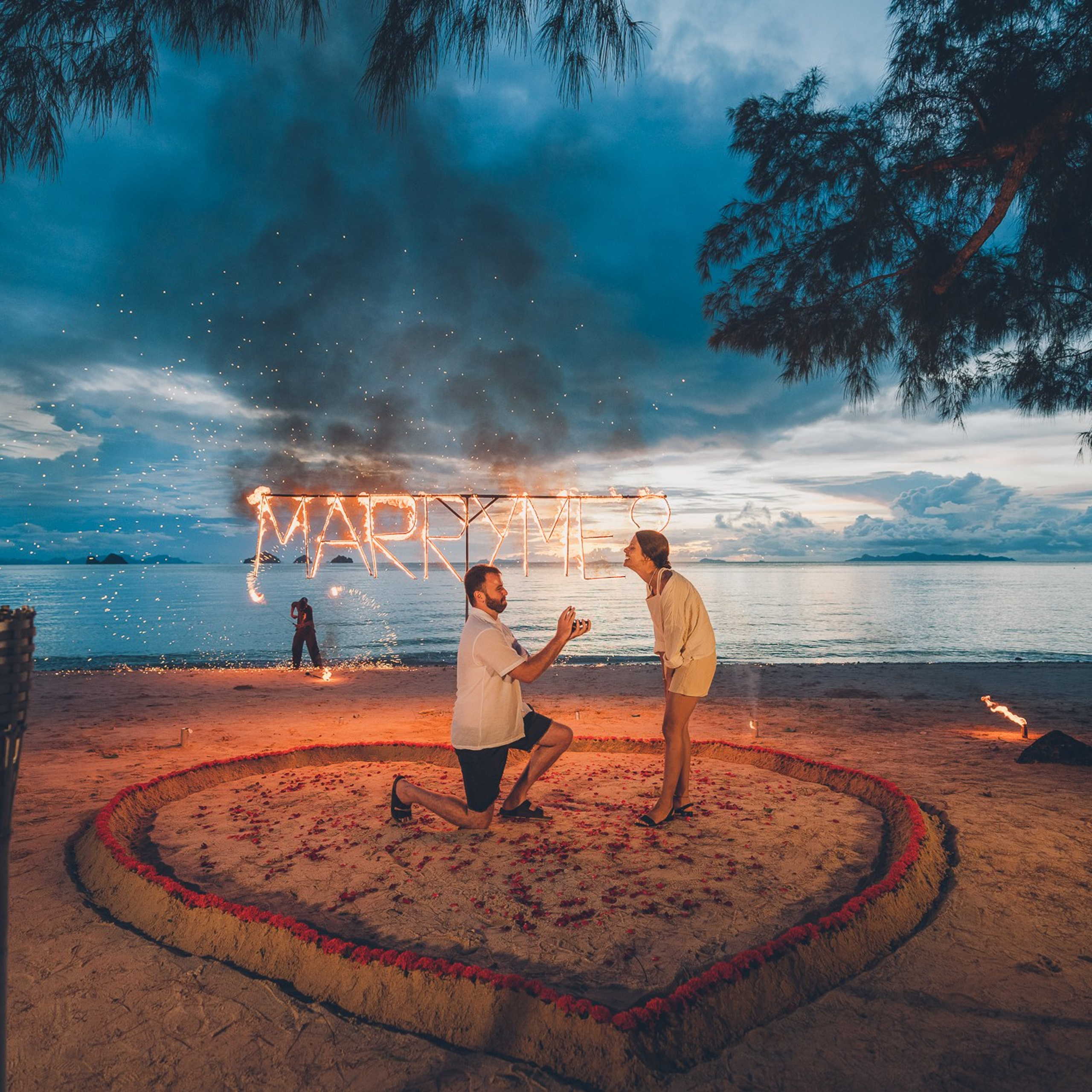 Photo. Romantic proposal on Koh Samui, Thailand