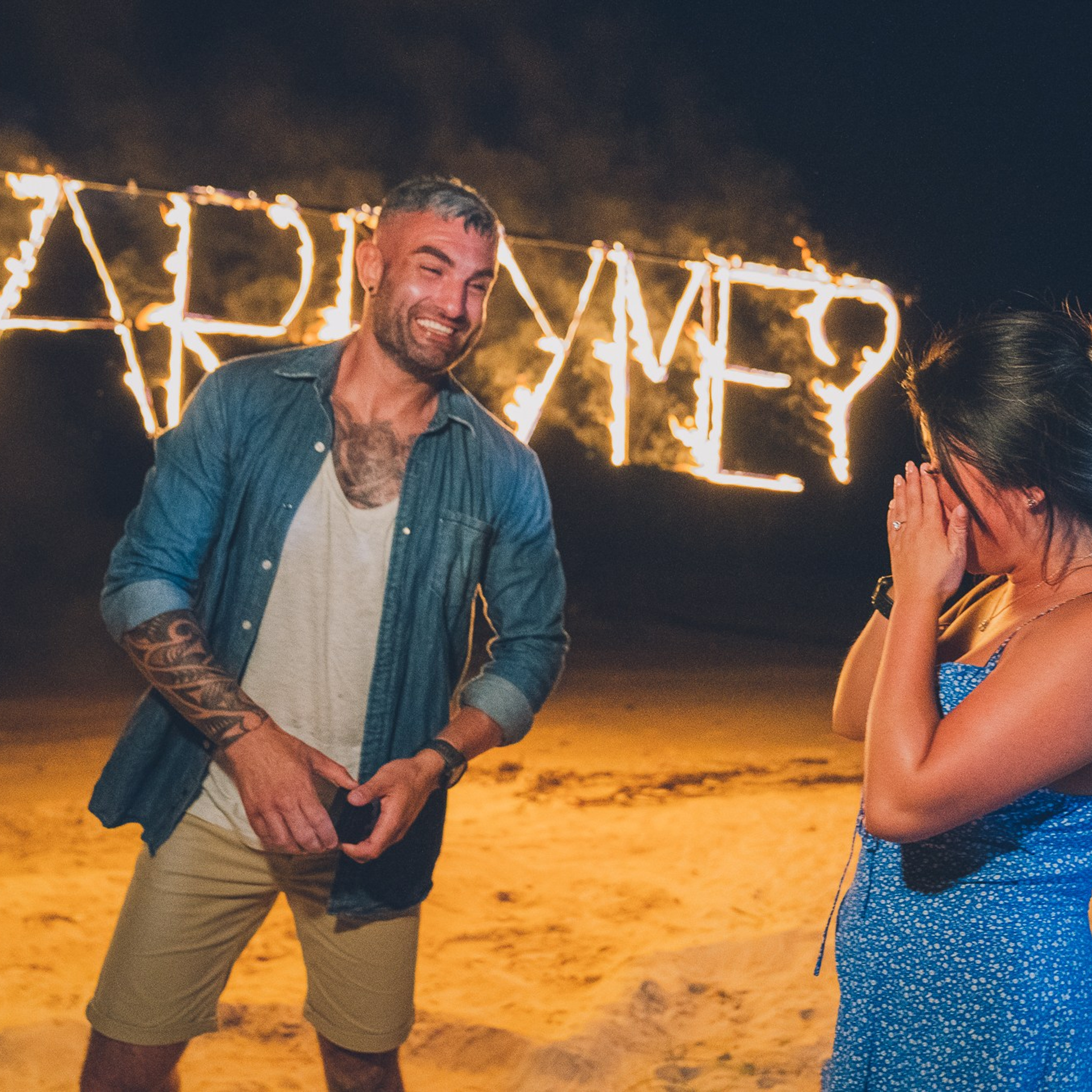 Photo. Romantic proposal on Koh Samui, Thailand