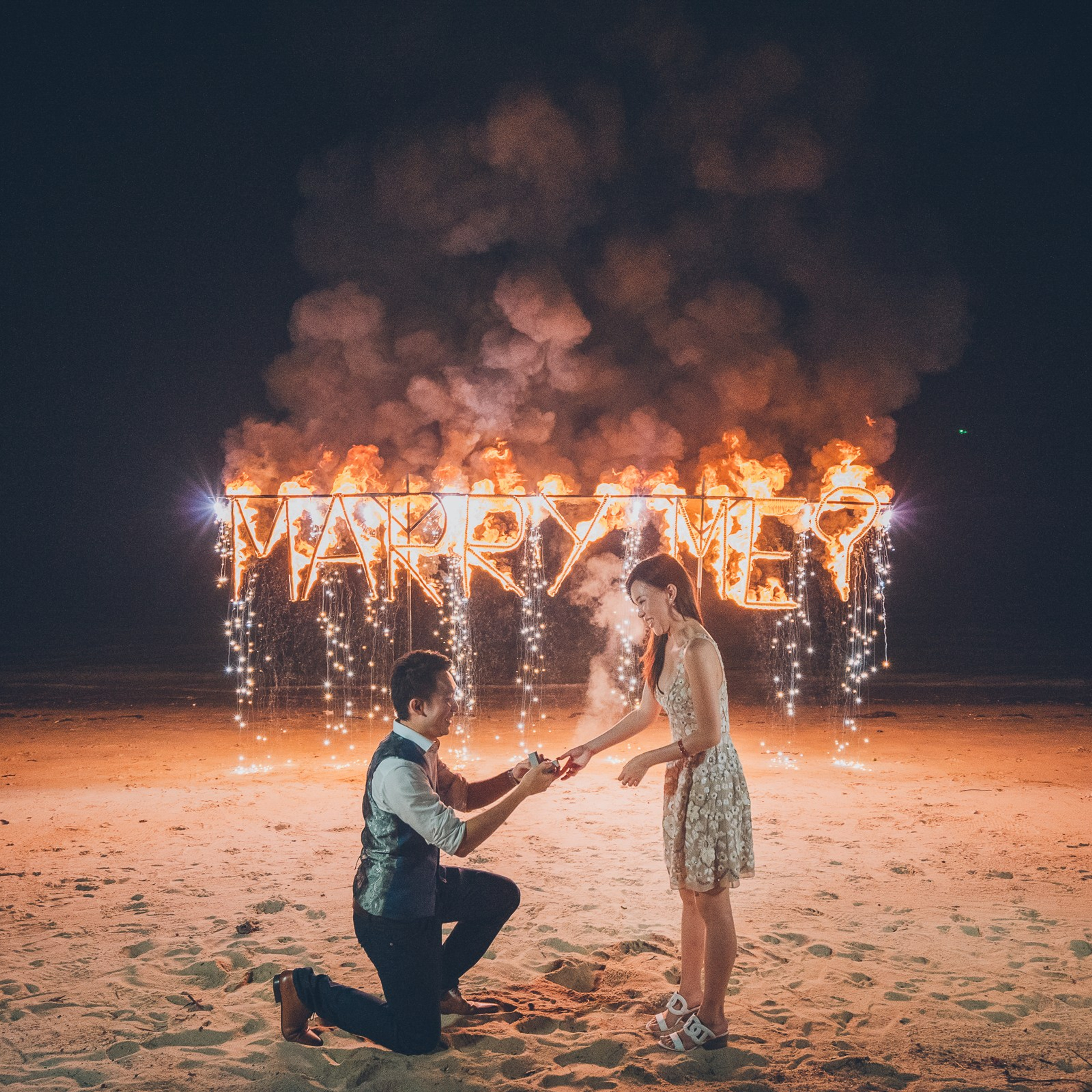 Photo. Romantic proposal on Koh Samui, Thailand