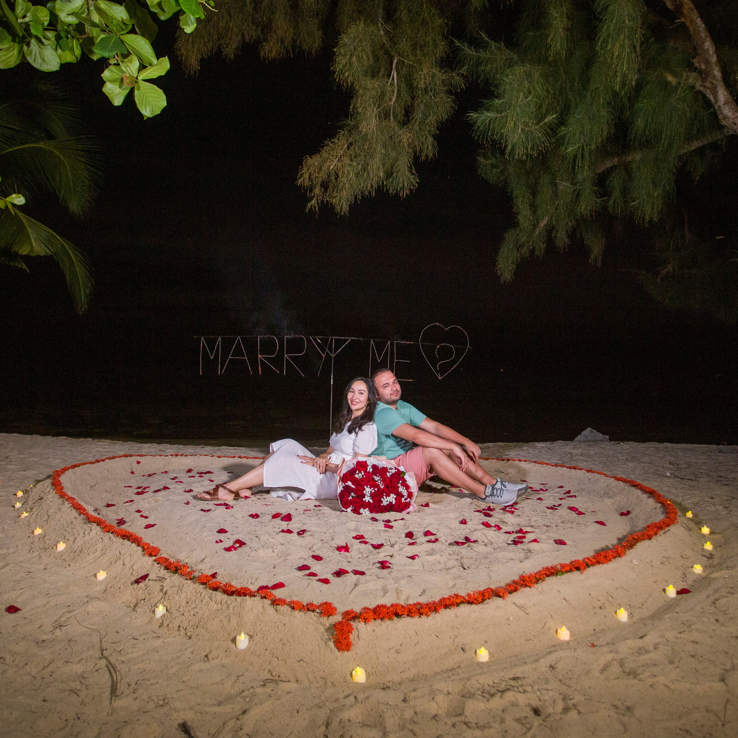 Photo. Romantic proposal on Koh Samui, Thailand