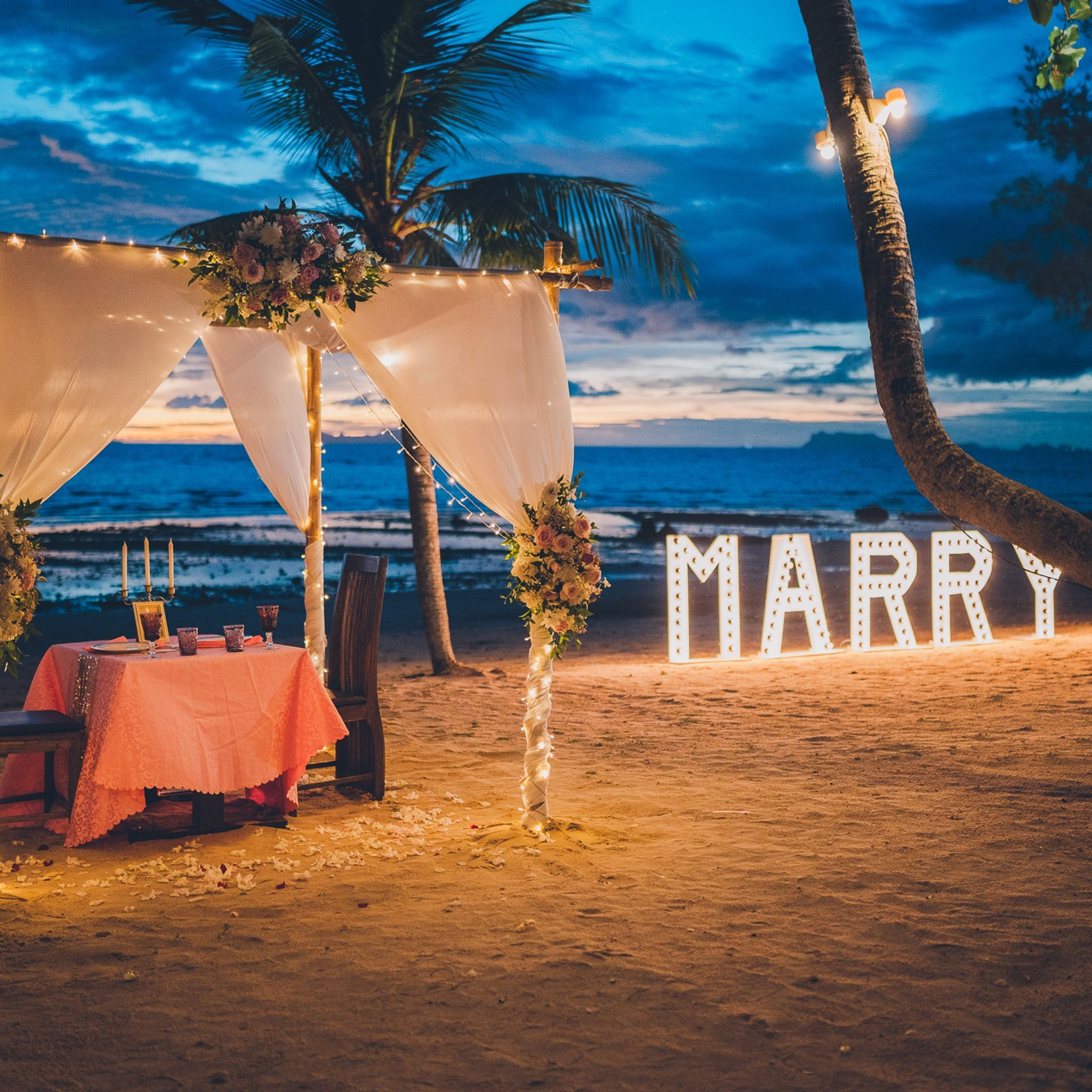 Photo. Romantic proposal on Koh Samui, Thailand
