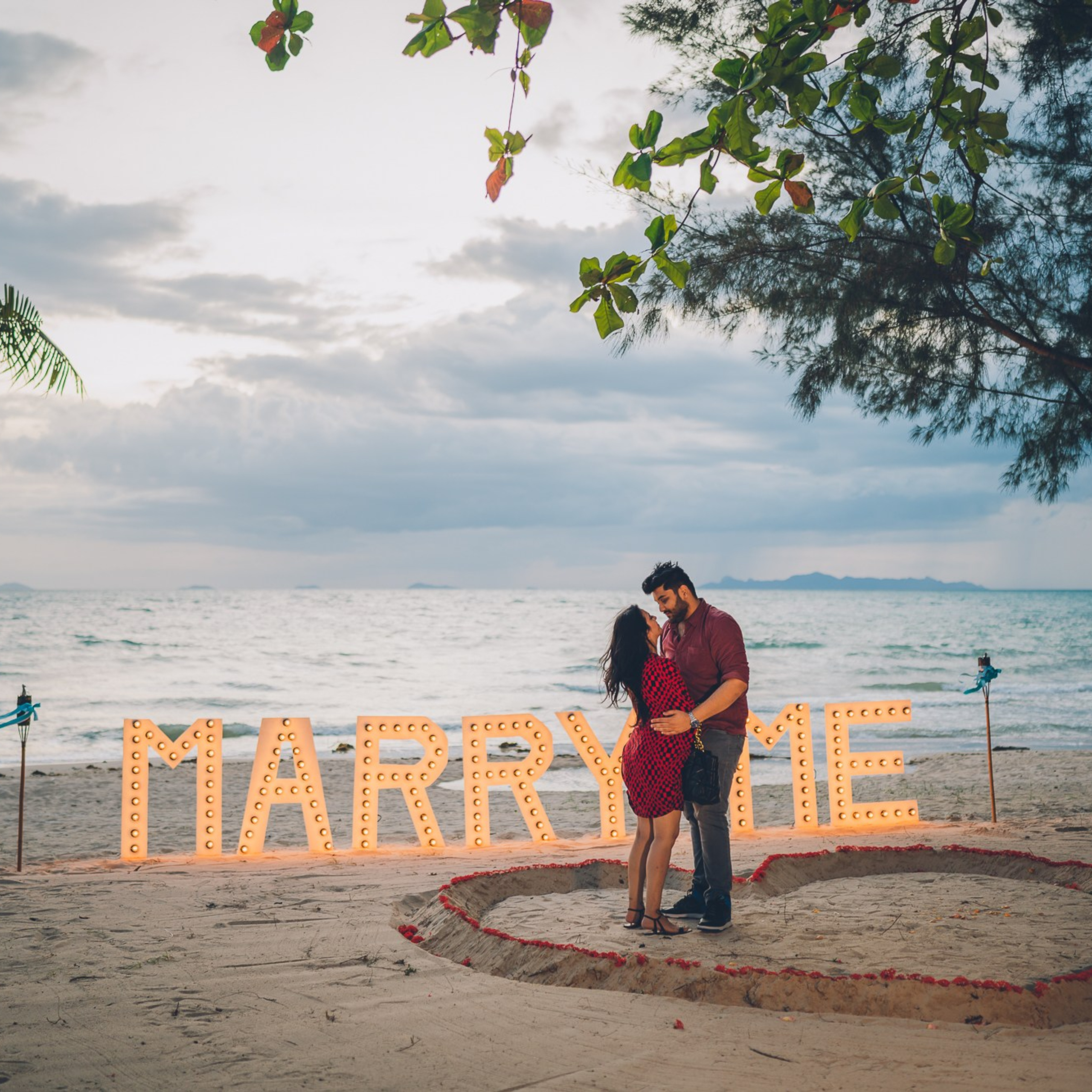 Photo. Romantic proposal on Koh Samui, Thailand