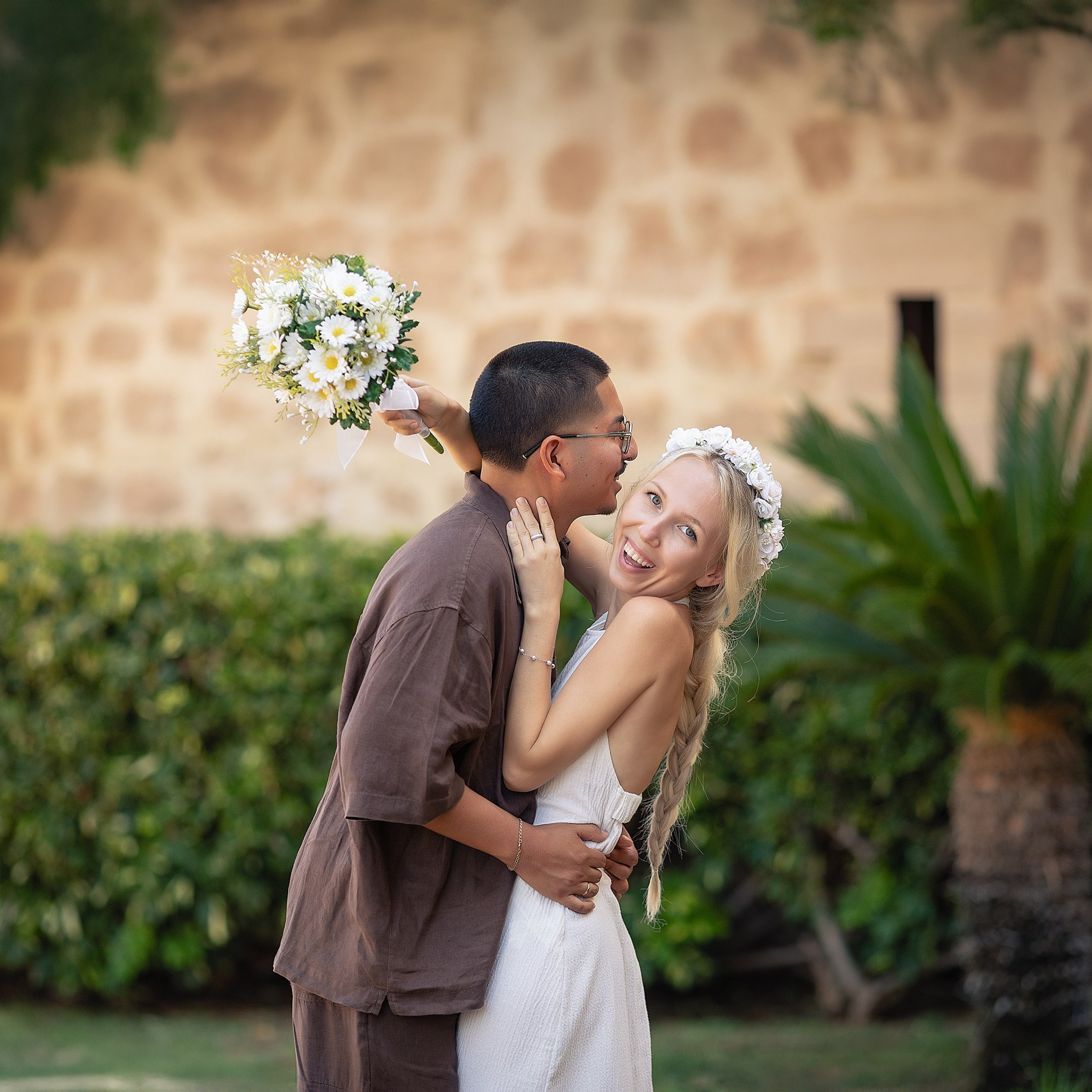 Sesión post boda en Castillo de Santa Ana en Roquetas del Mar Almeria 