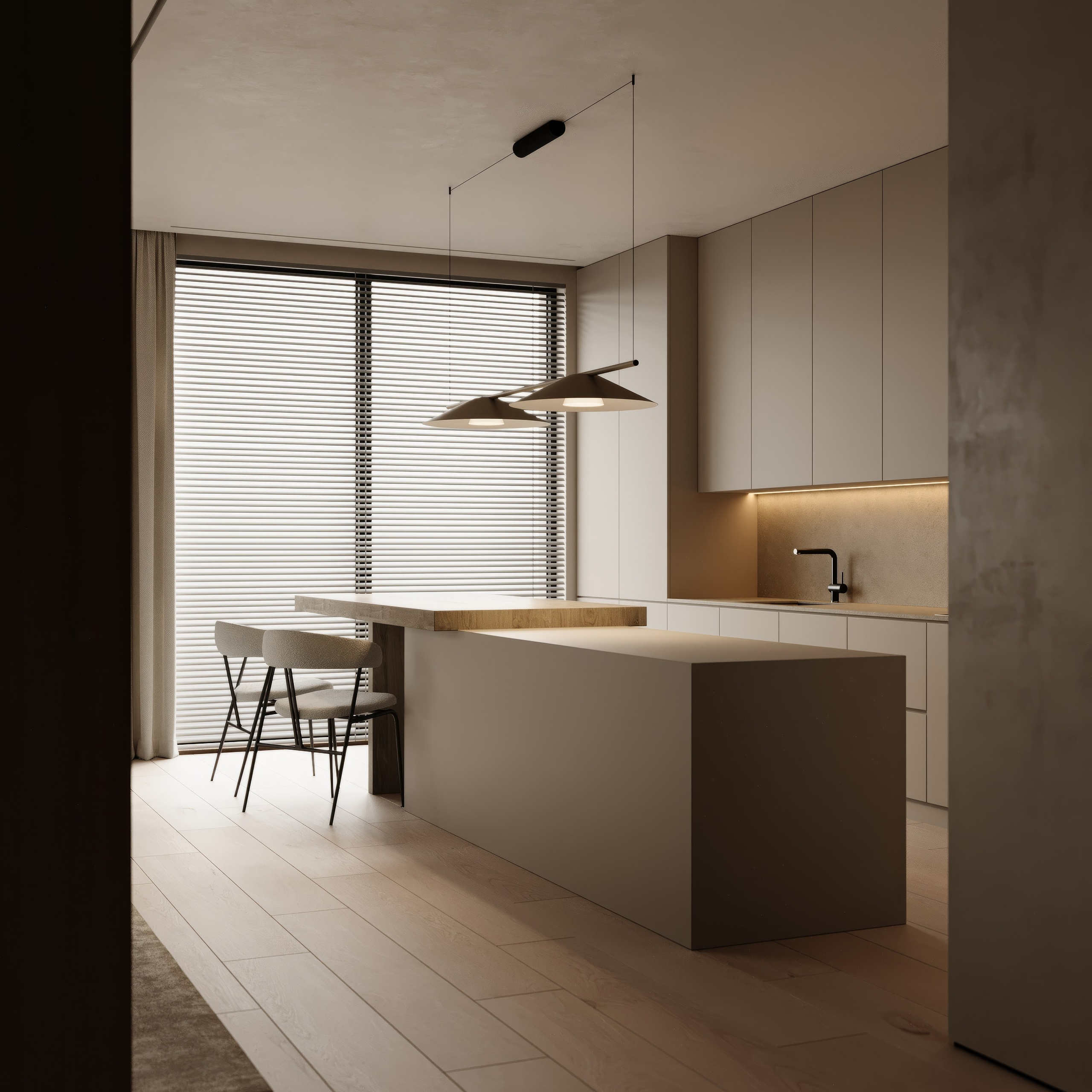 3D Scene Minimalist living room. Anastasia Sorochin| 3d Visualization