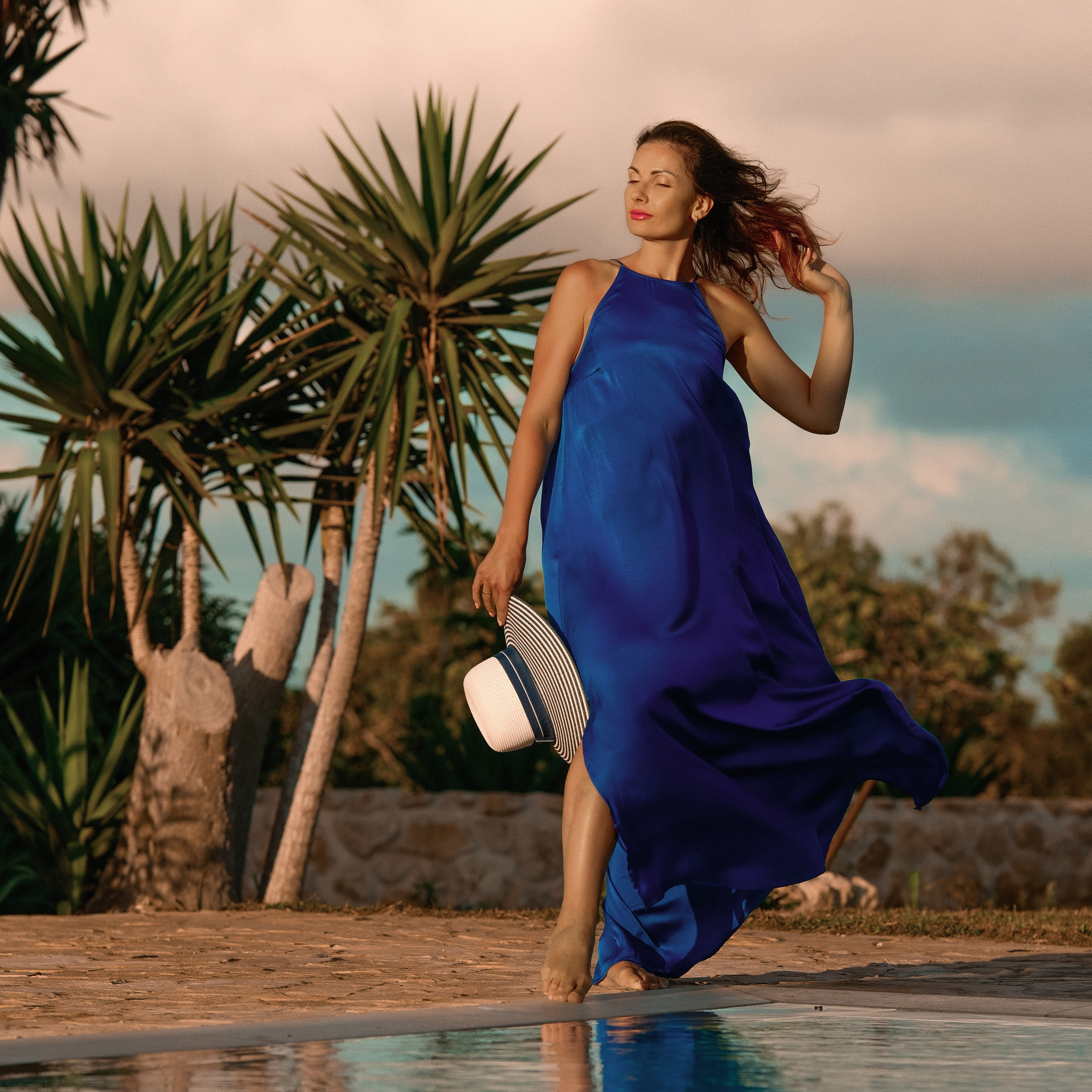 Marianna and the warm sunset