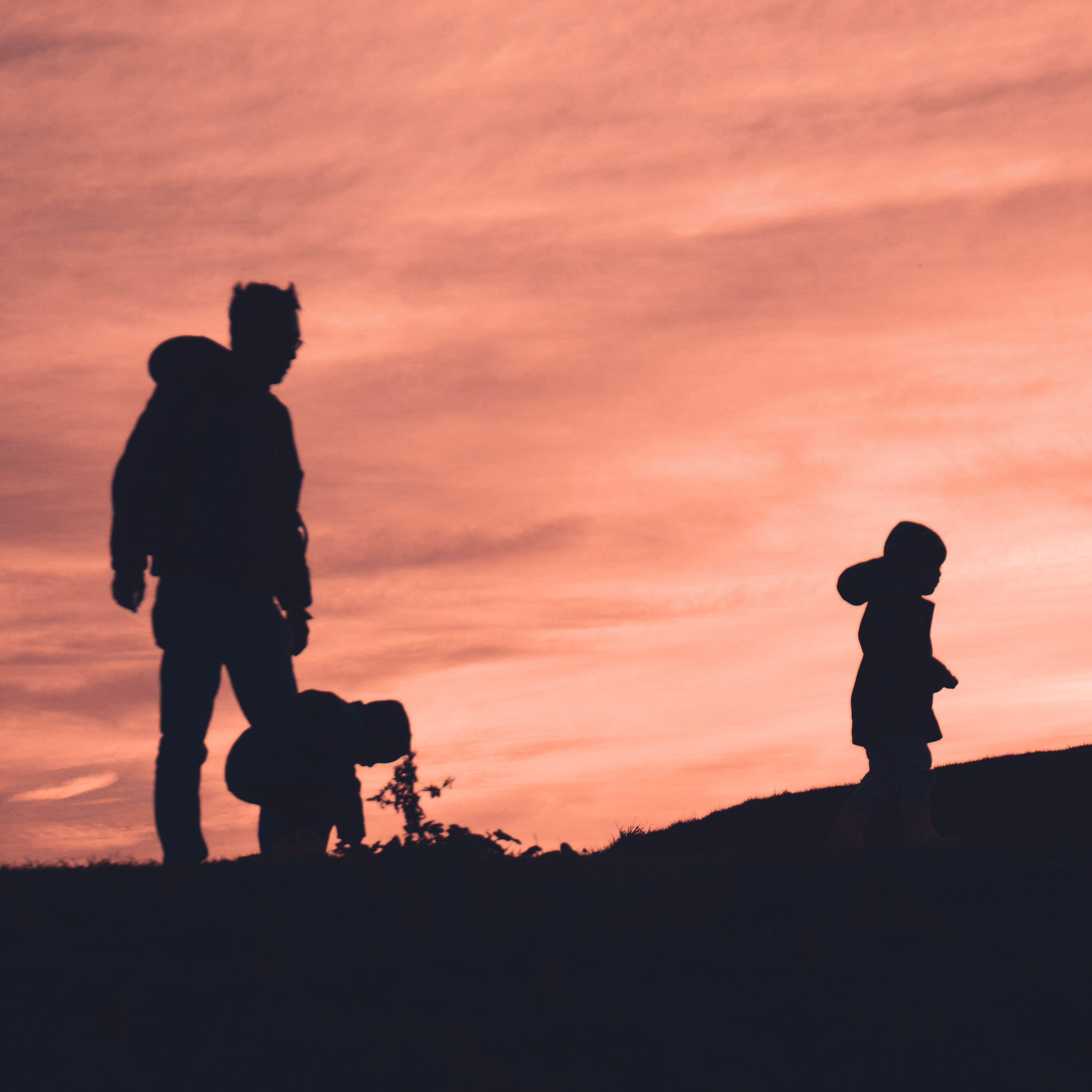 Couple photographer Solihull, romantic silhouette portrait at sunset