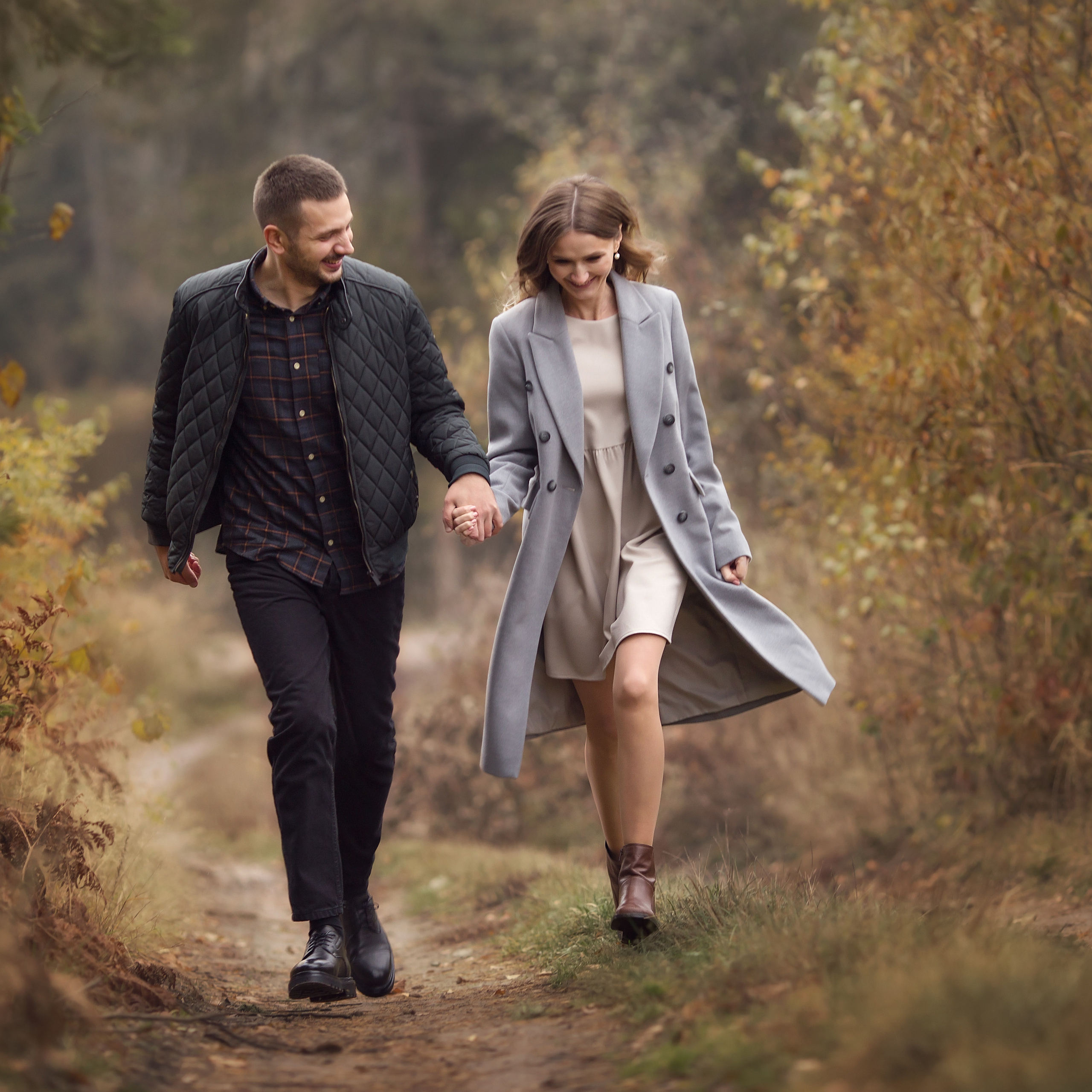 Аня и Женя.Золотая осень.