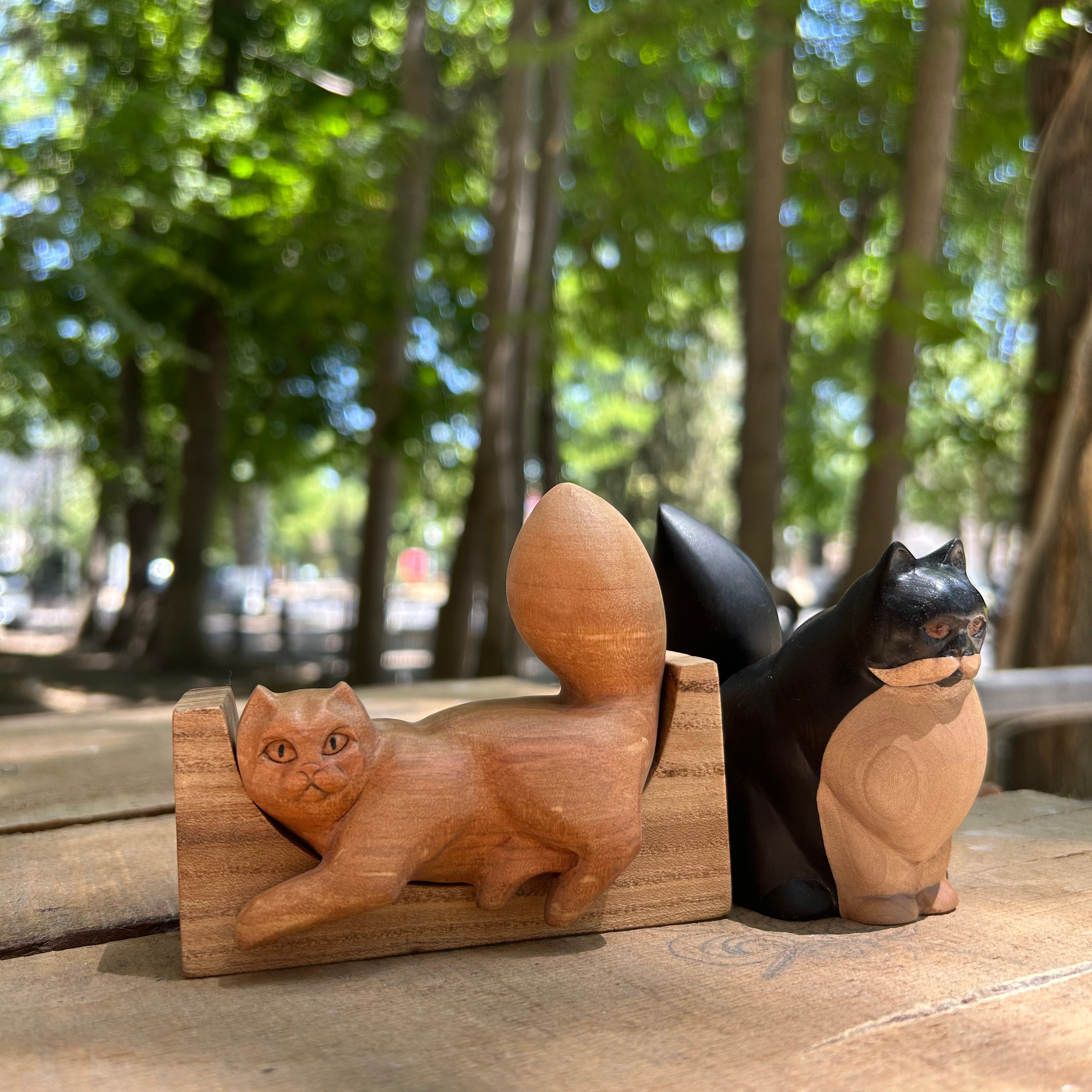 Коты. Резьба по дереву. Уникальные декоративные скульптуры для интерьера