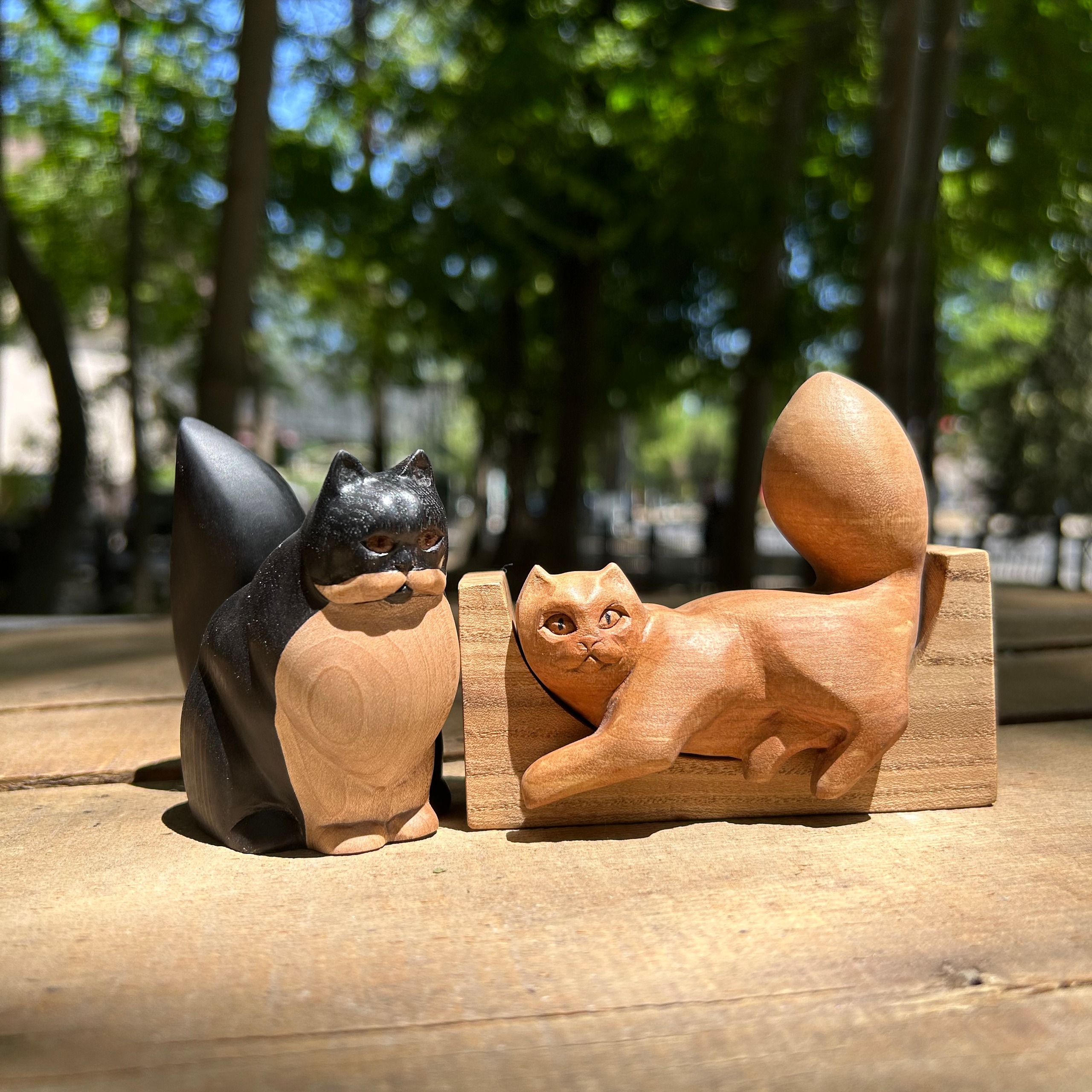Коты. Резьба по дереву. Уникальные декоративные скульптуры для интерьера