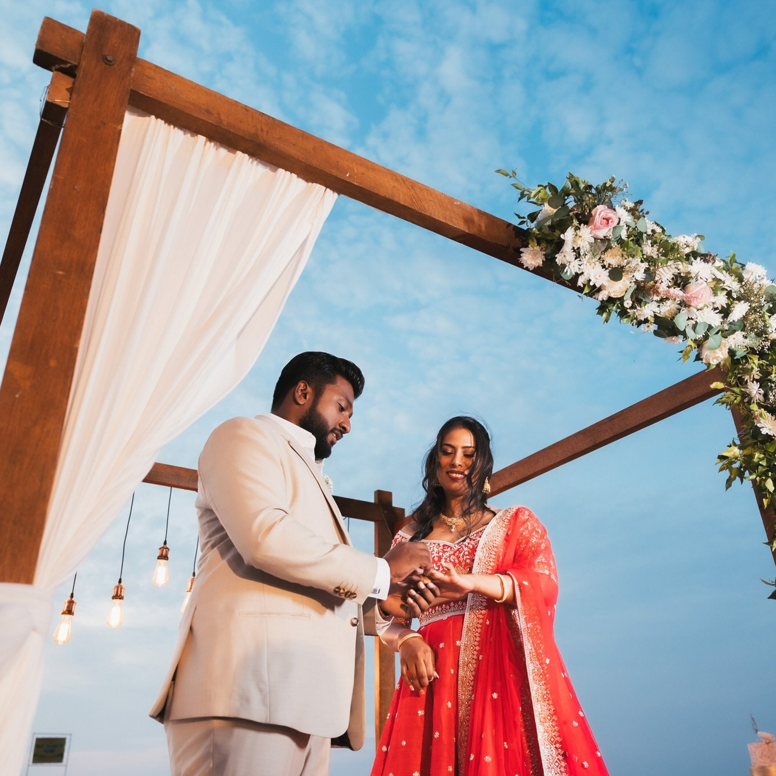 Tamil engagement ceremony at Jet wing Blu, Negambo, Sri Lanka