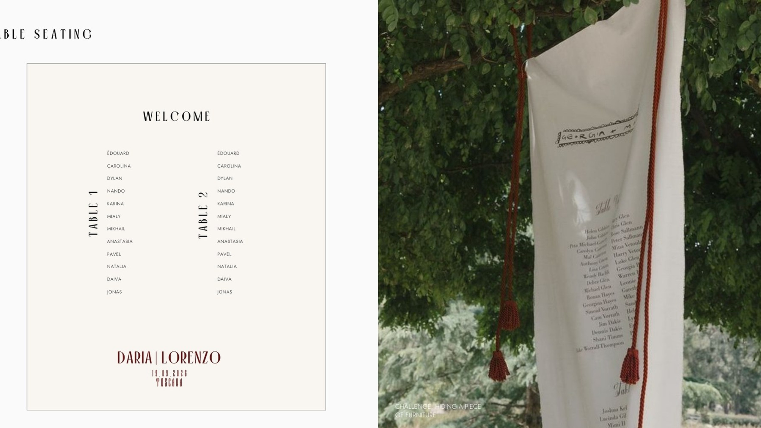 Daria & Lorenzo. Nœrgie — (Event) design