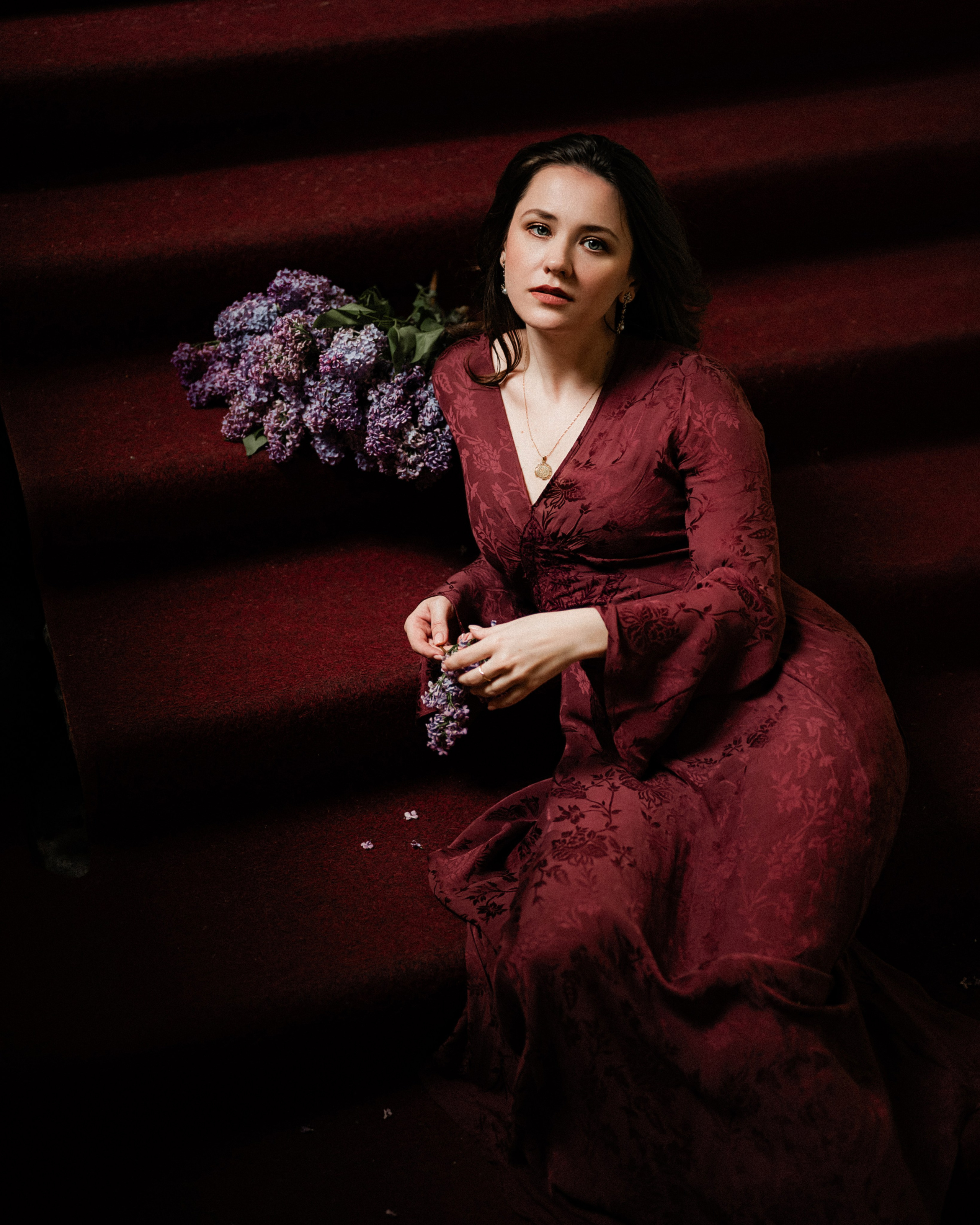 Baroque Photoshoot with Lilacs