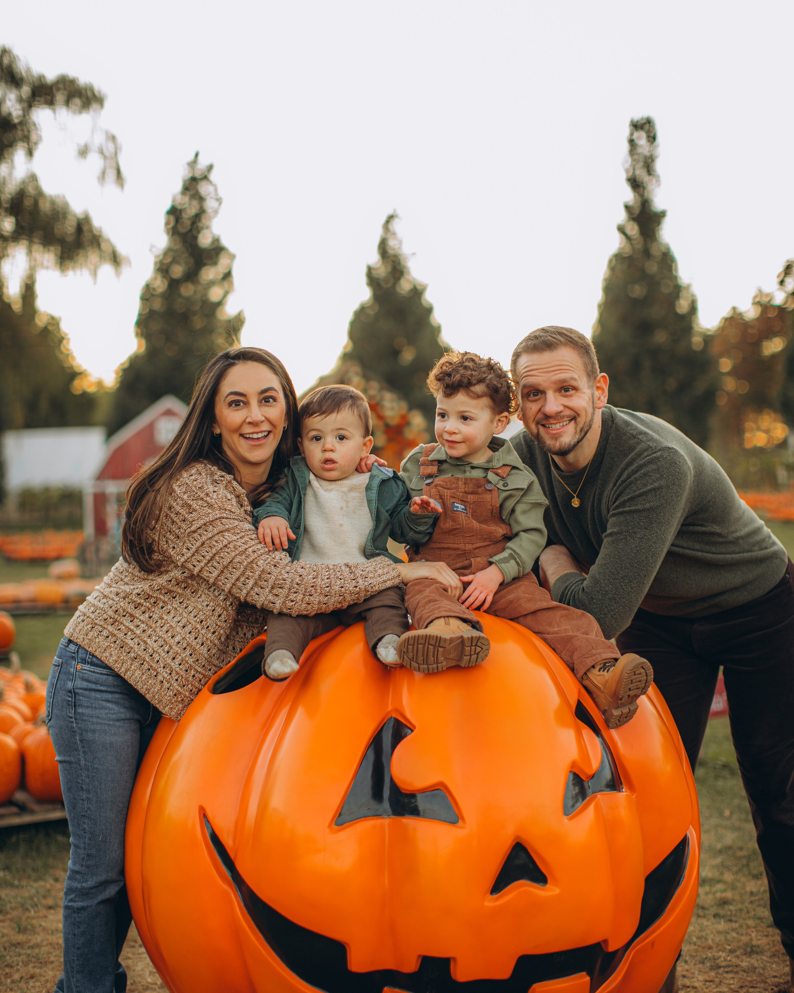 Victoria, Nick, Grayson and Noah at Harvest Moon Farm