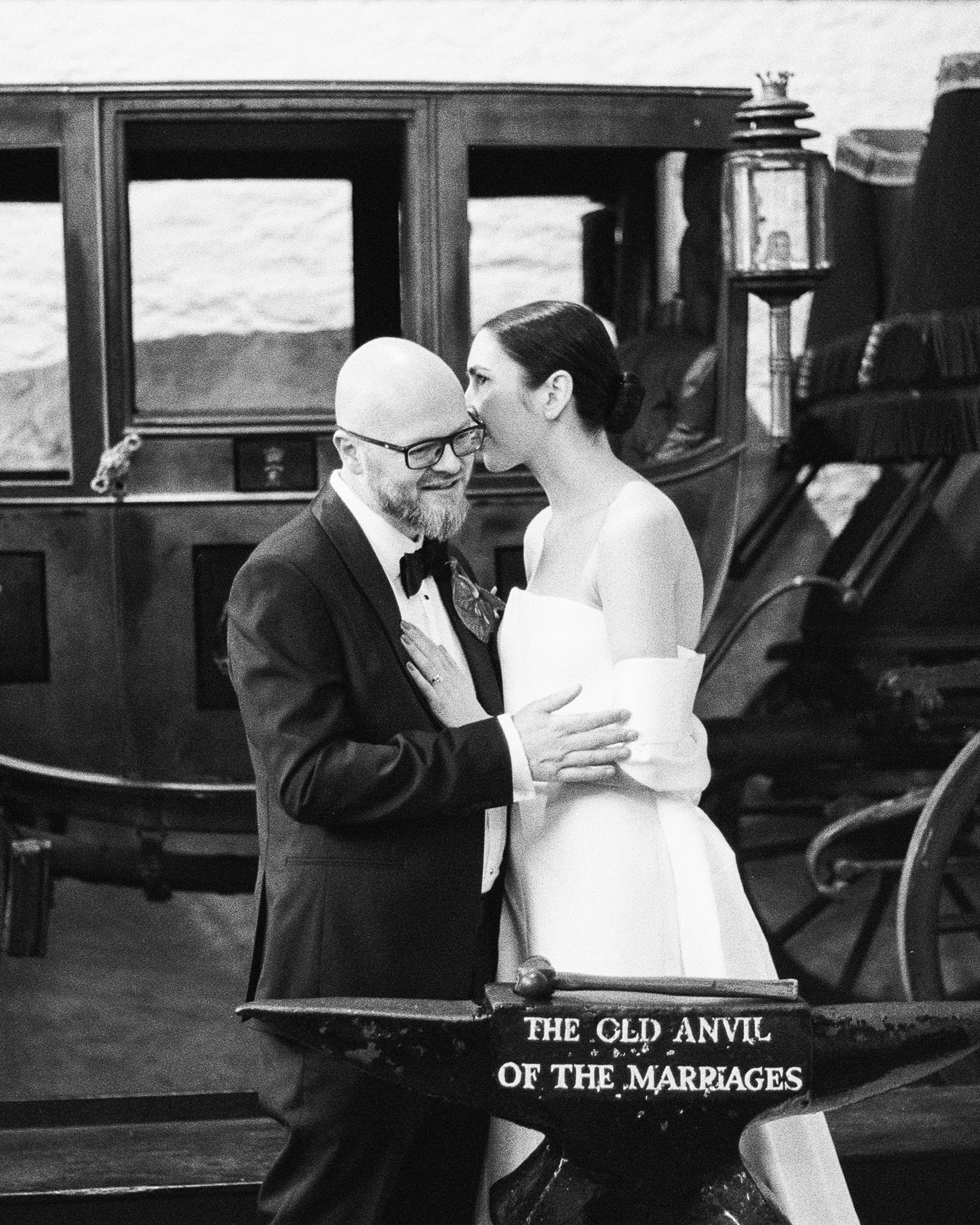 Wedding on Black n White Film