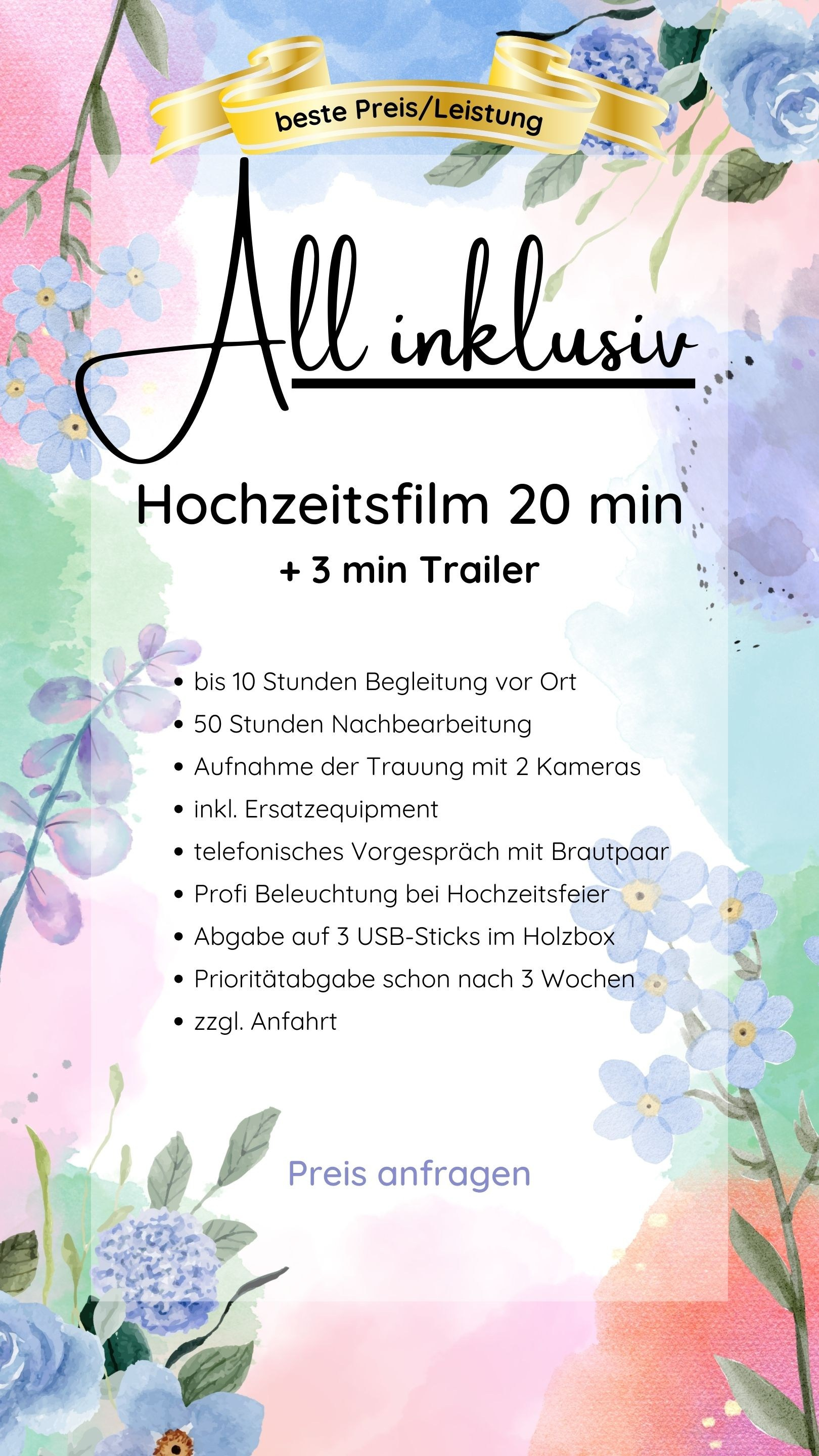 Hochzeitsfotograf, Hochzeitsvideo Kosten und Preise. Hochzeitsvideo, Hochzeitsfilm, Hochzeitsvideograf Berlin