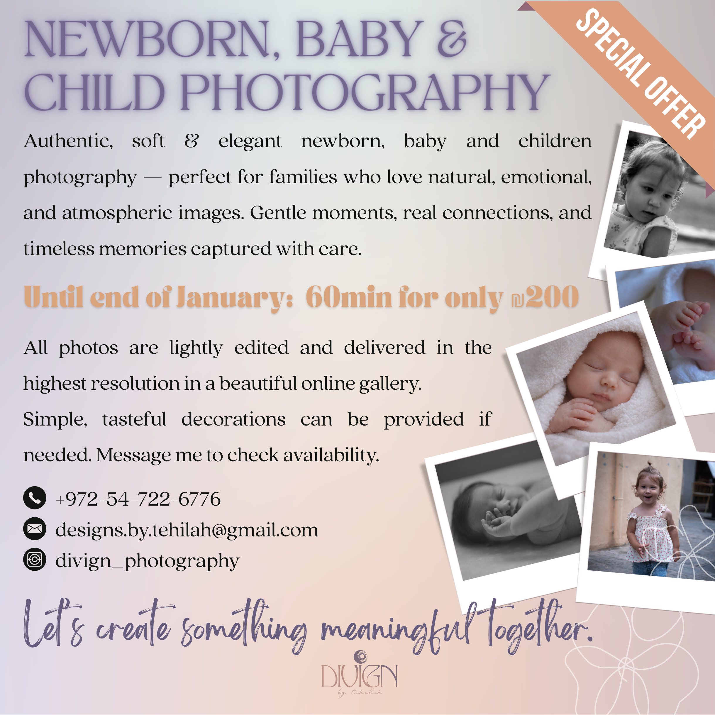 Specials. Divign By Tehilah — Meaningful Graphic Design & Photography