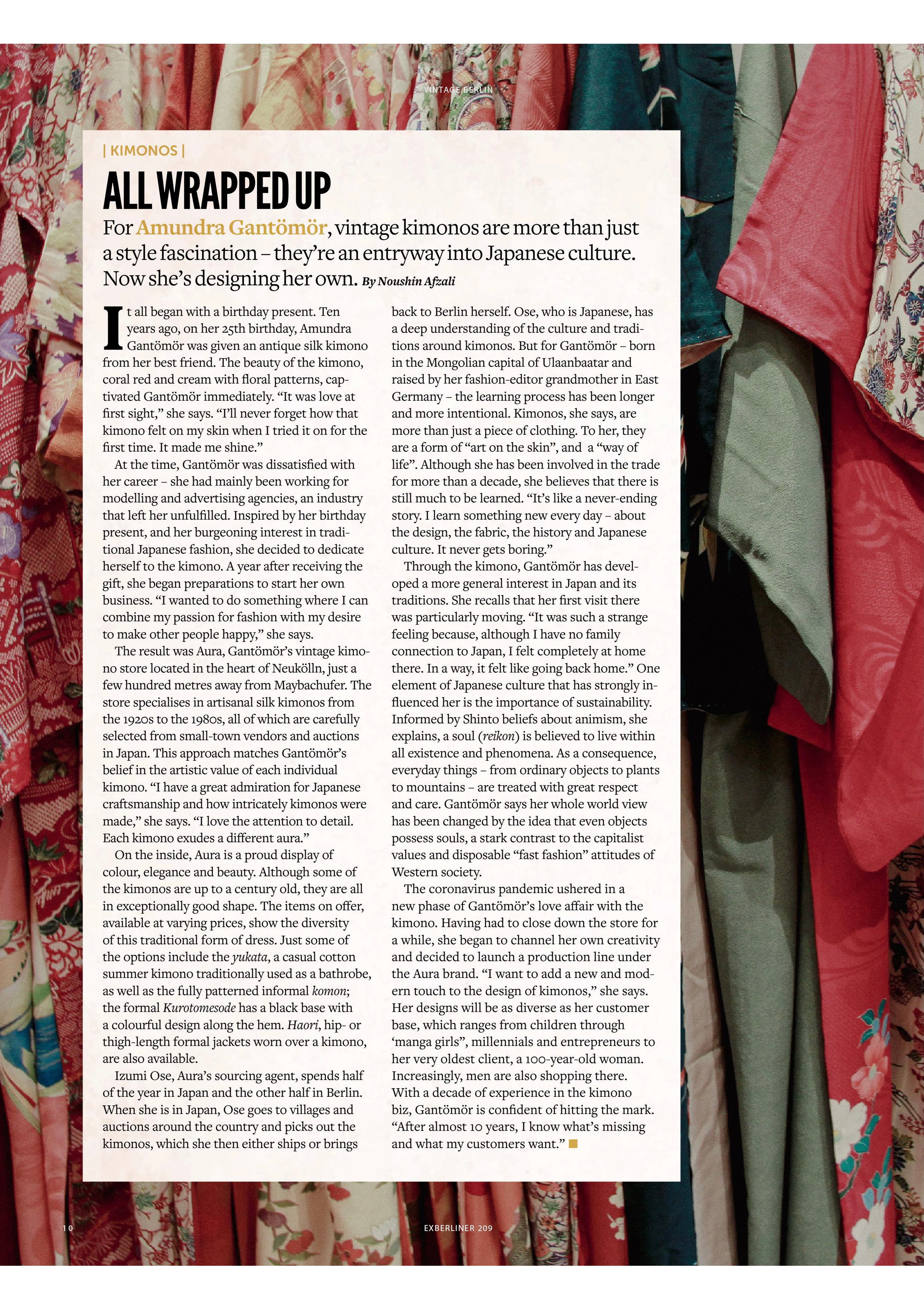 Aura vintage kimono store for Exberliner magazine. Maria Bogachek Photography