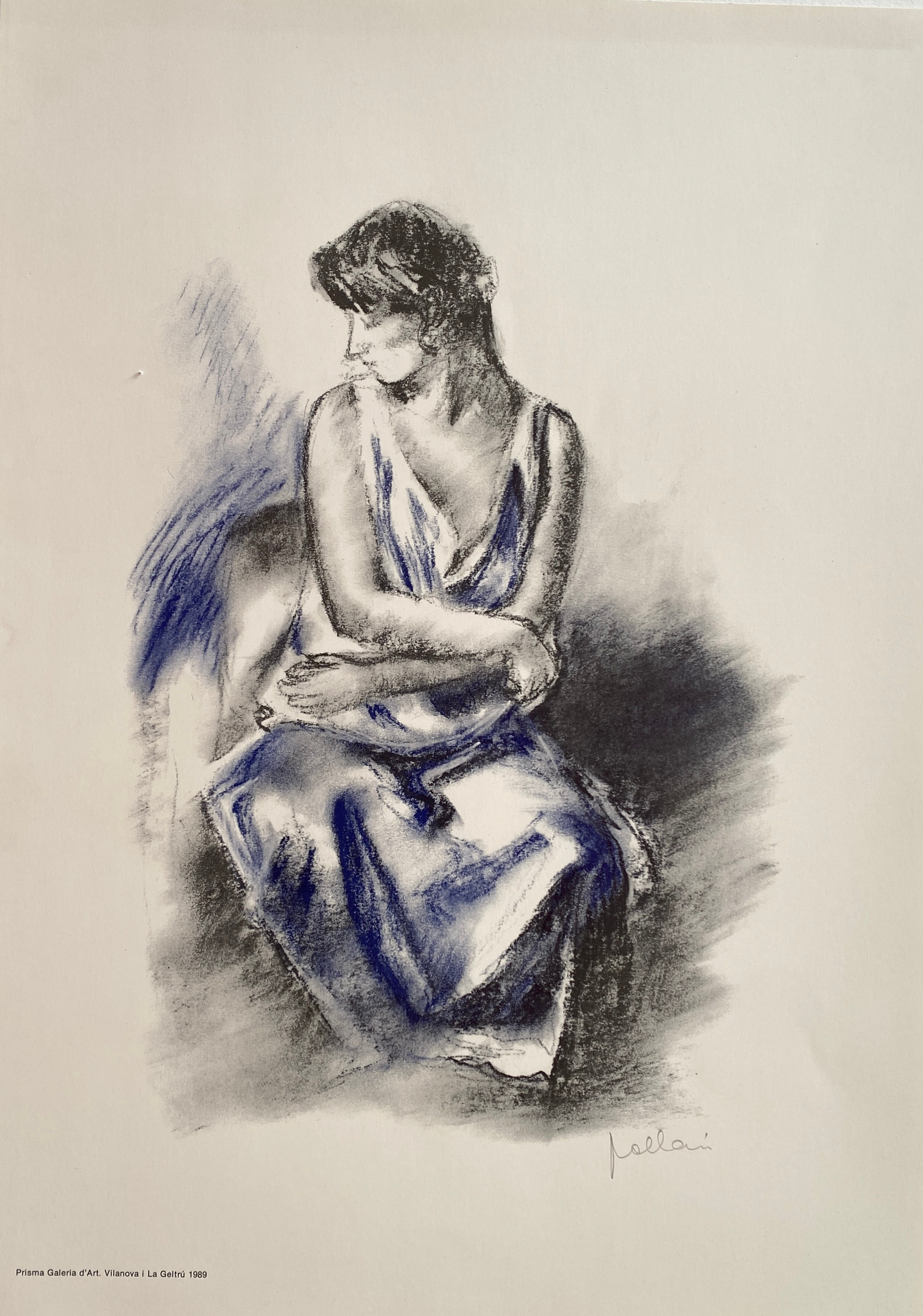 The Woman in Blue Original poster with the author’s signature