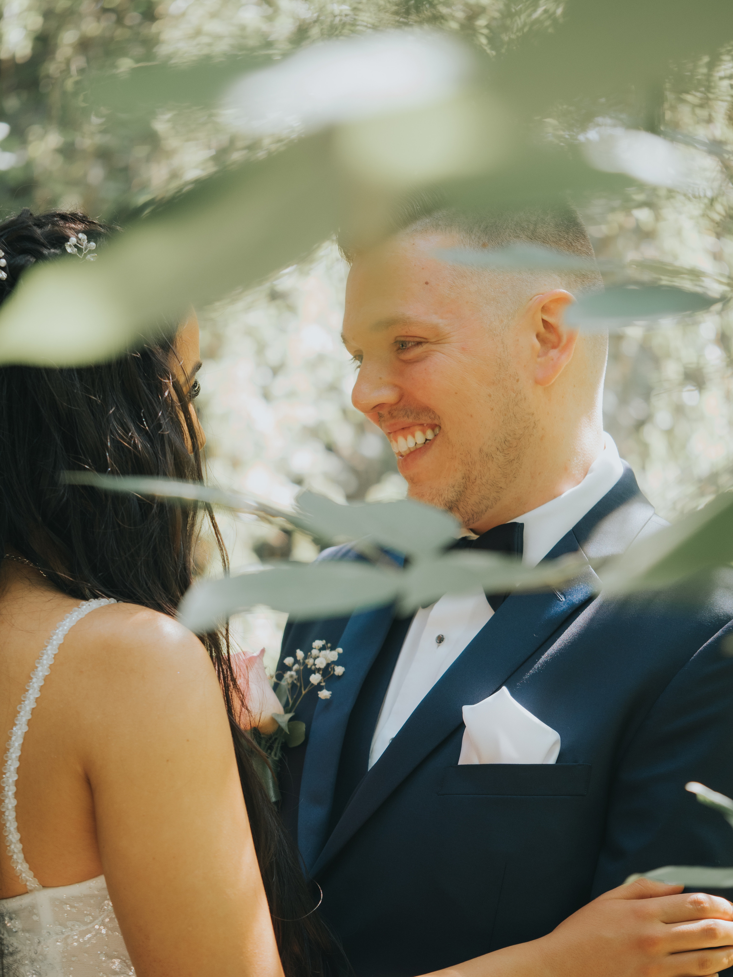 The look on the face of the groom when he sees the bride for the first time.
