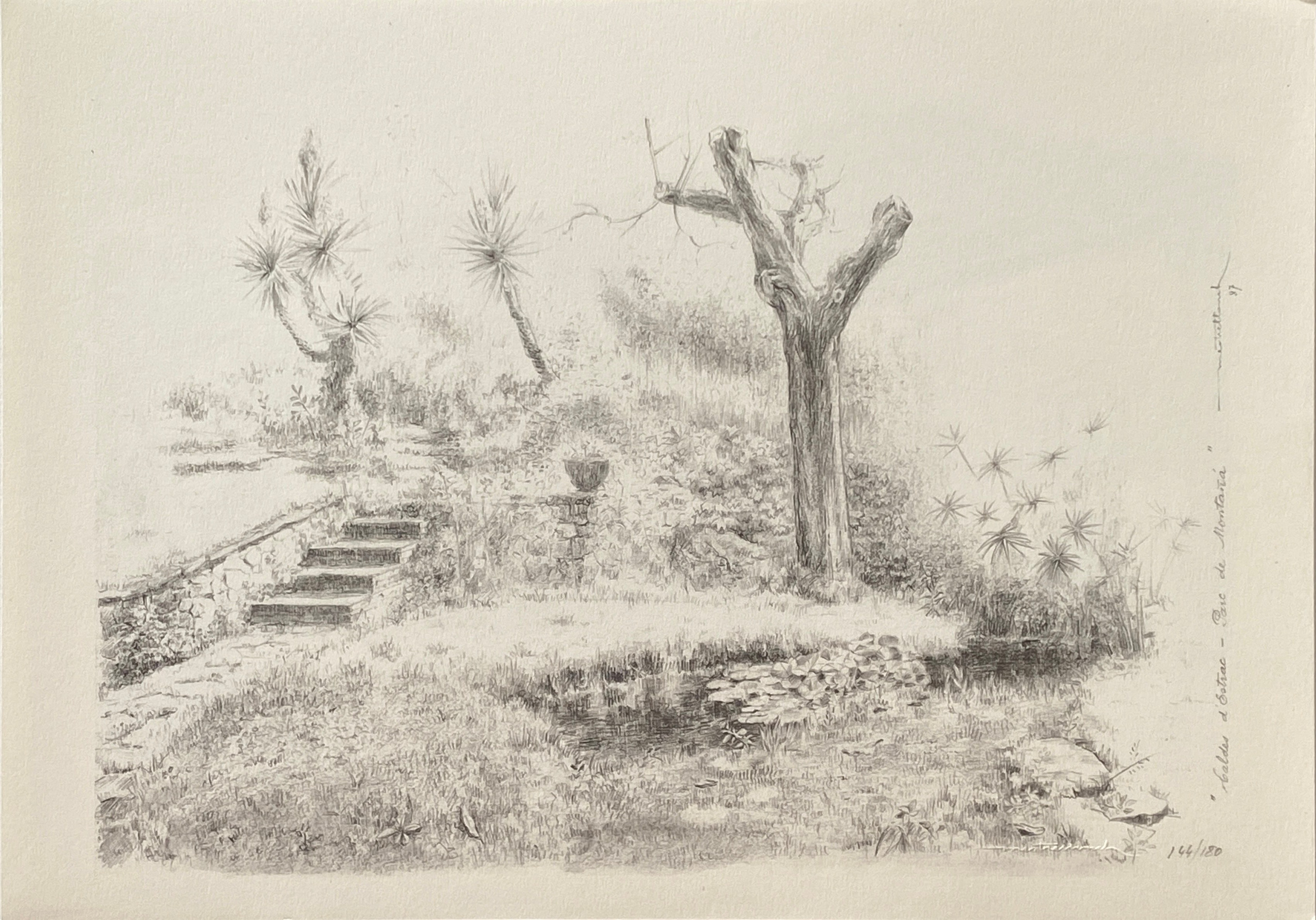 Kaldes Detrak Park limited edition lithograph Signature of the author Facsimile impression