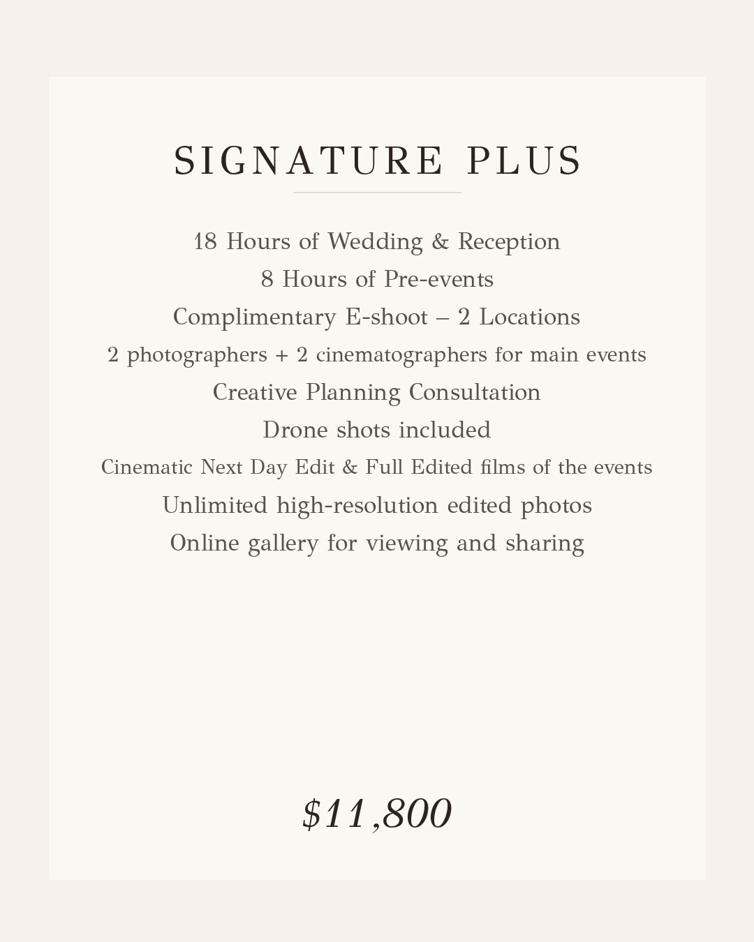 Photo & Films Package. Wedding Photographer & Cinematographer studios