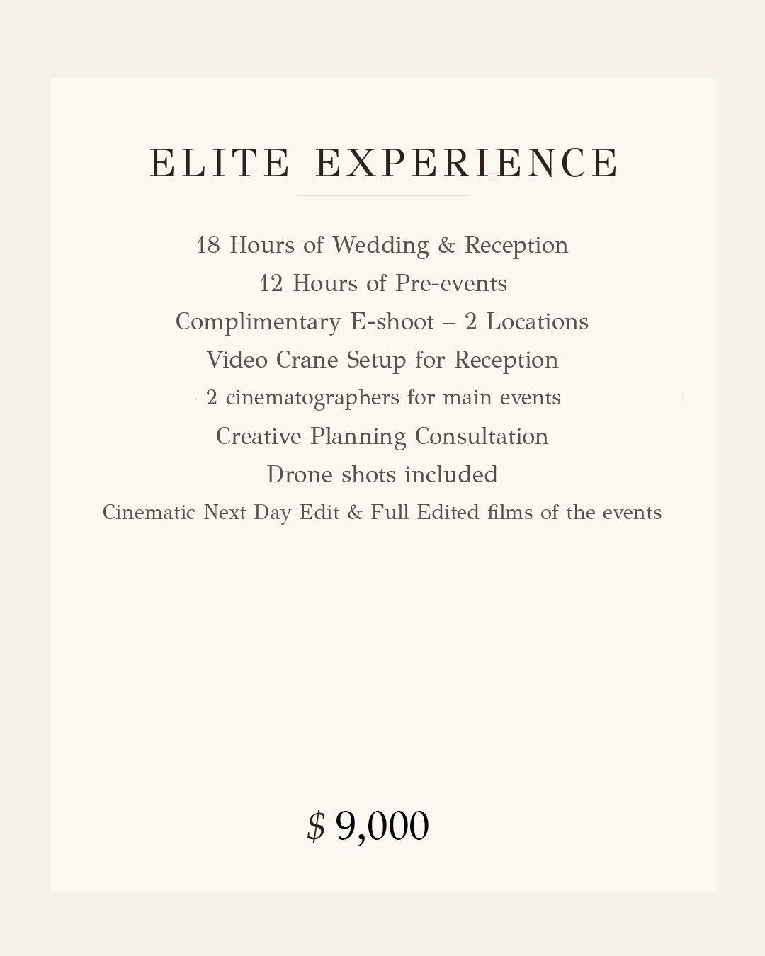 Films Only Packages. Wedding Photographer & Cinematographer studios