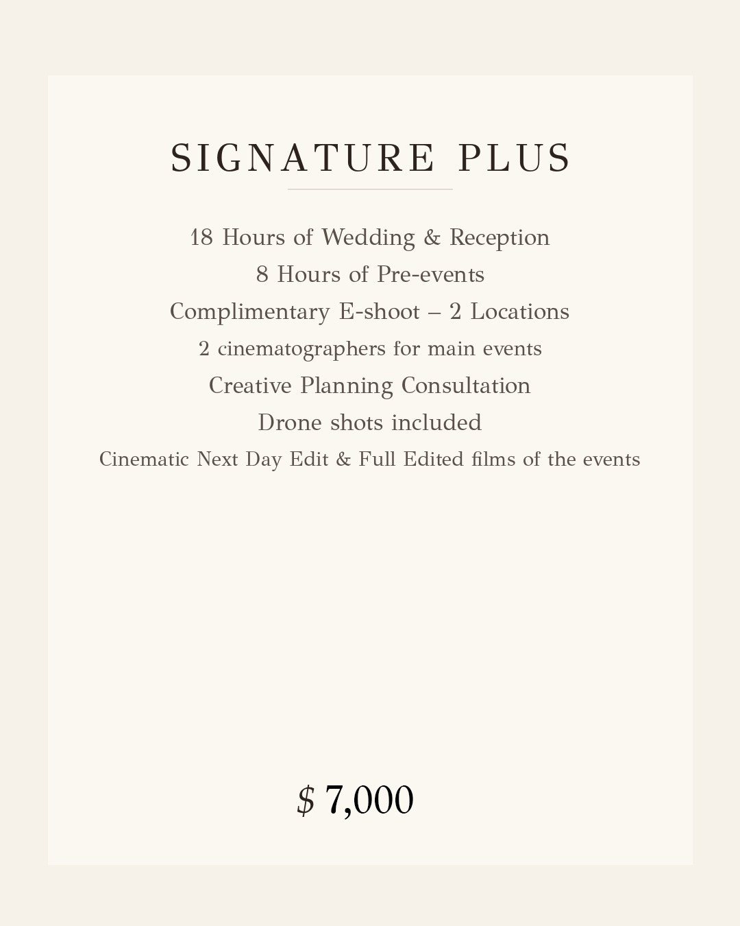 Films Only Packages. Wedding Photographer & Cinematographer studios