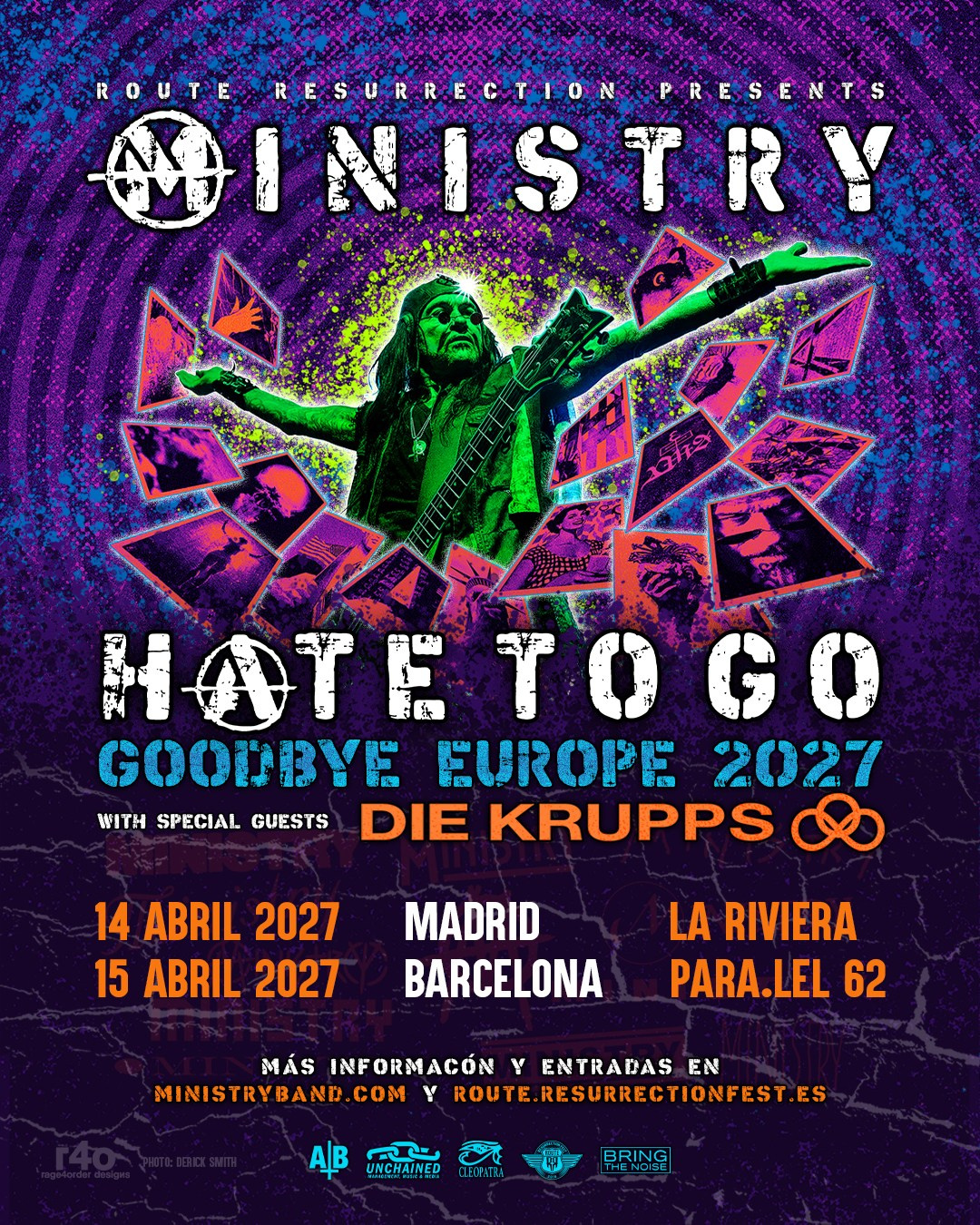 Ministry en España 2027: conciertos en Madrid y Barcelona de la gira de despedida | FOTKAI