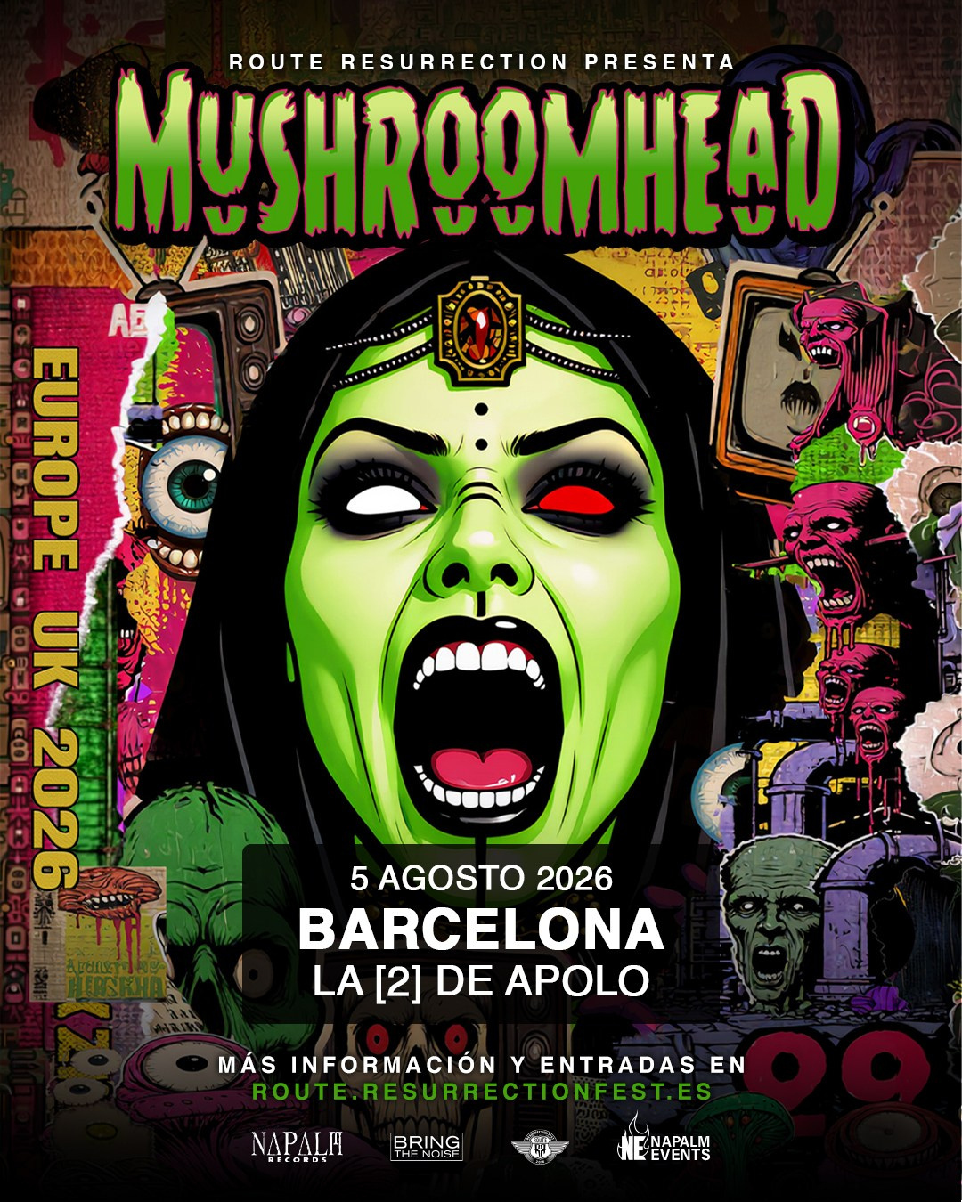 Mushroomhead — concierto en Barcelona en agosto 2026: industrial metal en La 2 de Apolo | FOTKAI