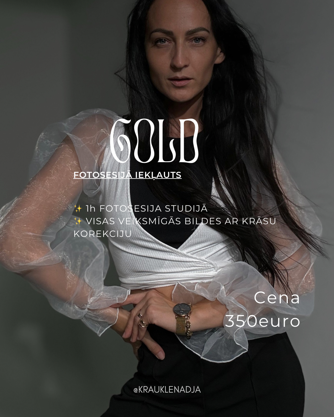Fotosesiju cenas. Sieviešu fotogrāfe Nadja Kraukle