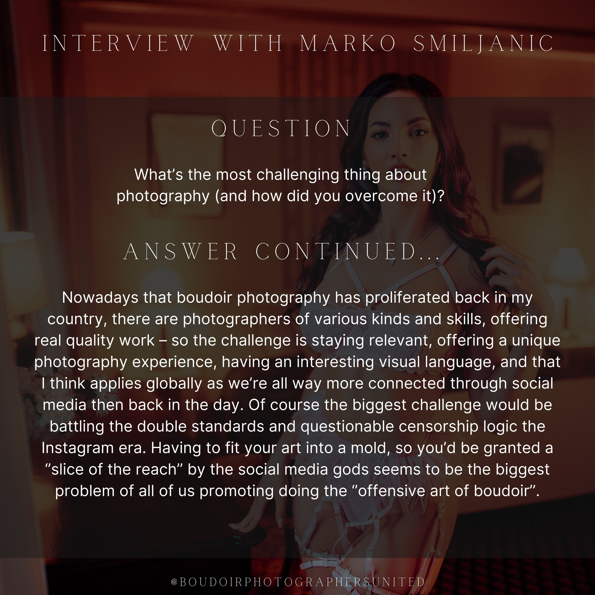 Interview for Boudoir Photographers United. Mark Smilyanic | Portretni boudoir fotograf iz Beograda