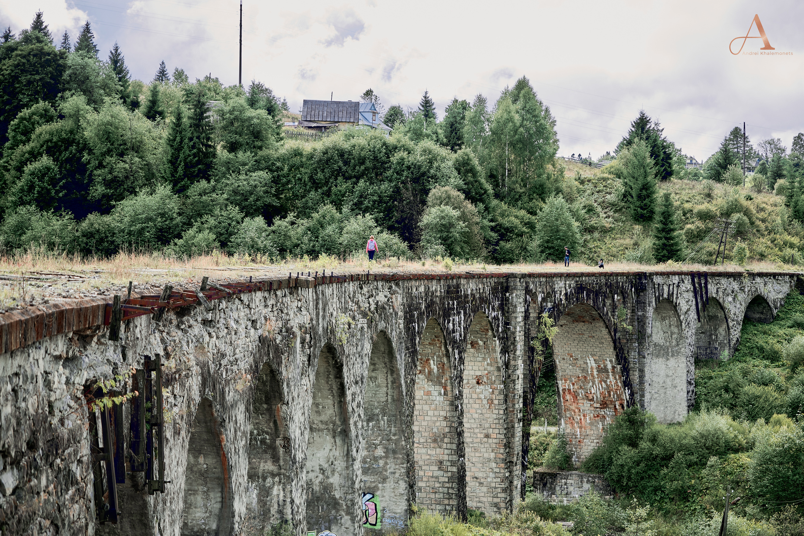 Австрийский железнодорожный мост в Ворохте 2021.