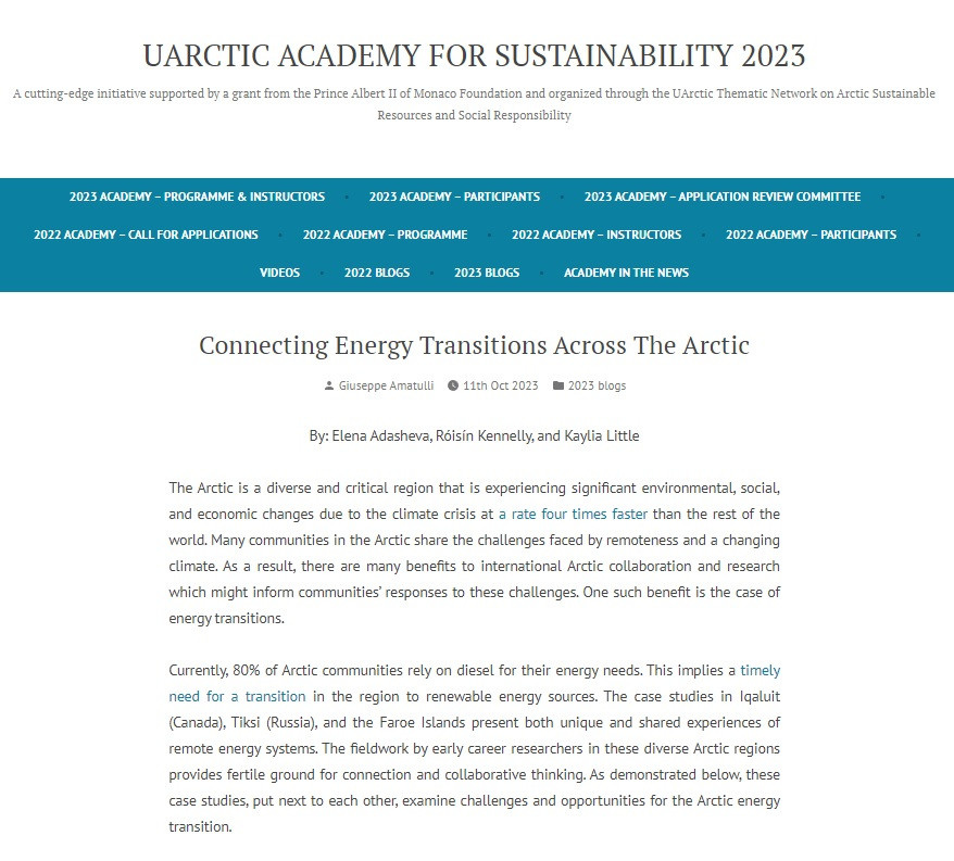 Connecting Energy Transitions Across the Arctic. NEWS AND CONFERENCES