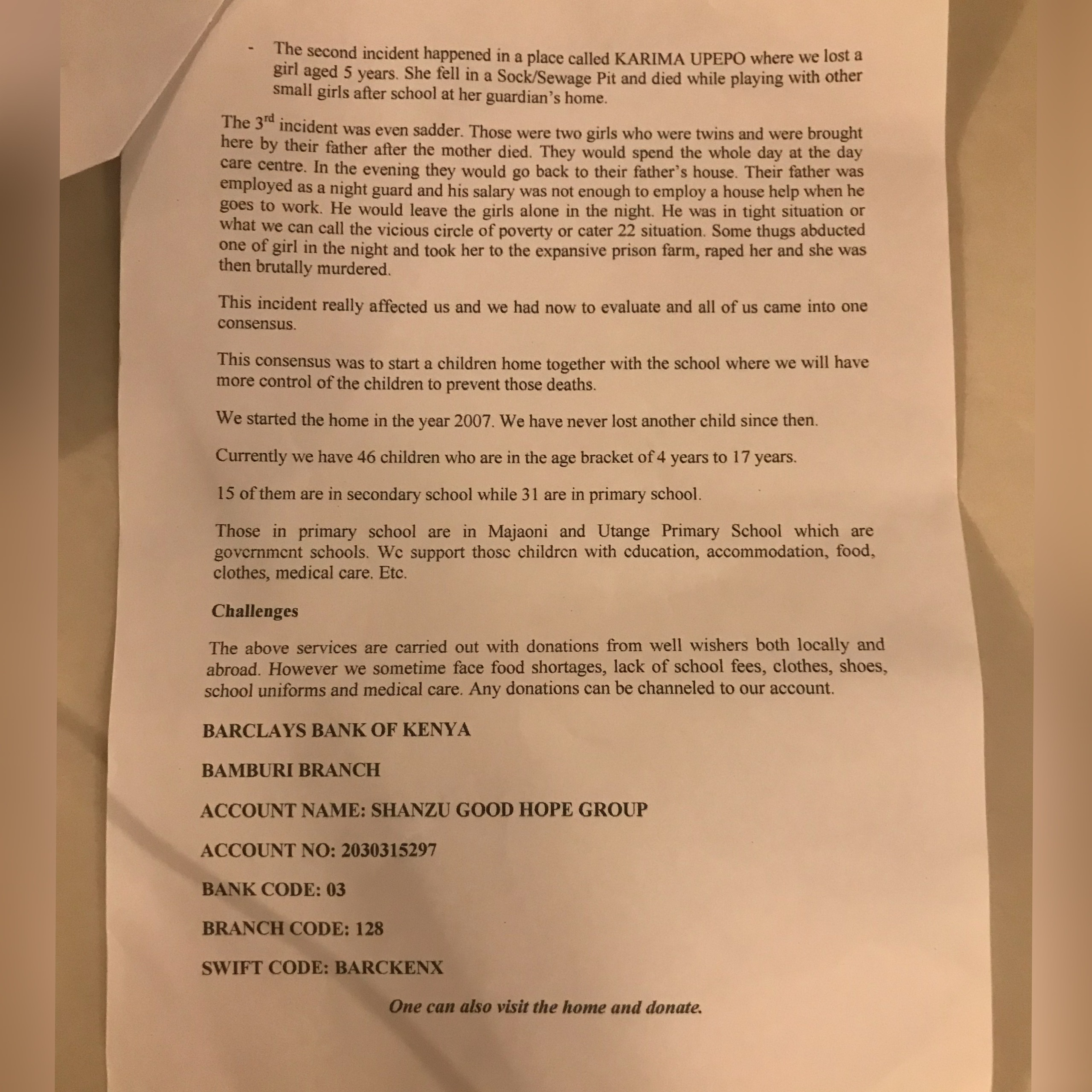 Orphelinat de Mombasa. Milok et Kirok sont des gens positifs et réels. Nous serons ravis de v