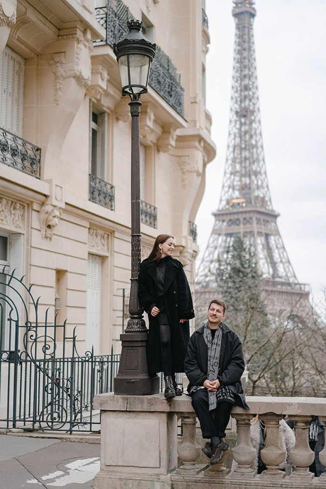 Avenue de Camoens street with Eiffel Tower in the background