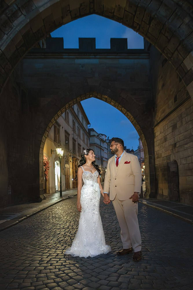 Shivani & Ray — Prague Honeymoon Photography at Sunrise