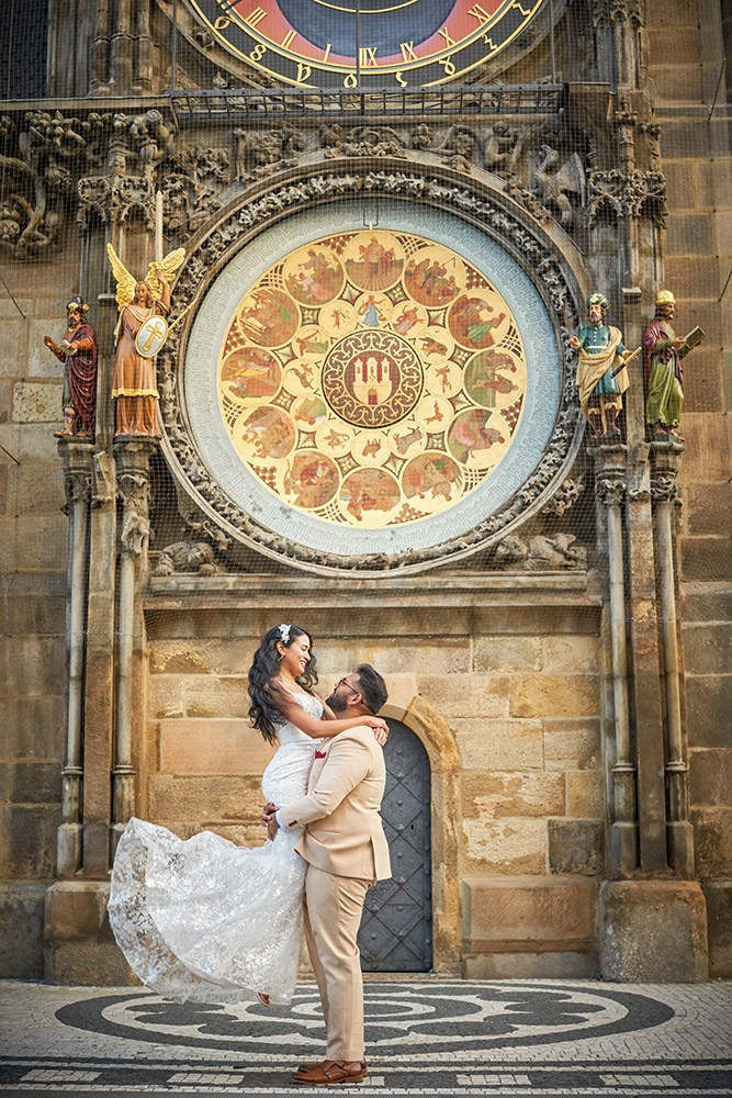 Shivani & Ray — Prague Honeymoon Photography at Sunrise