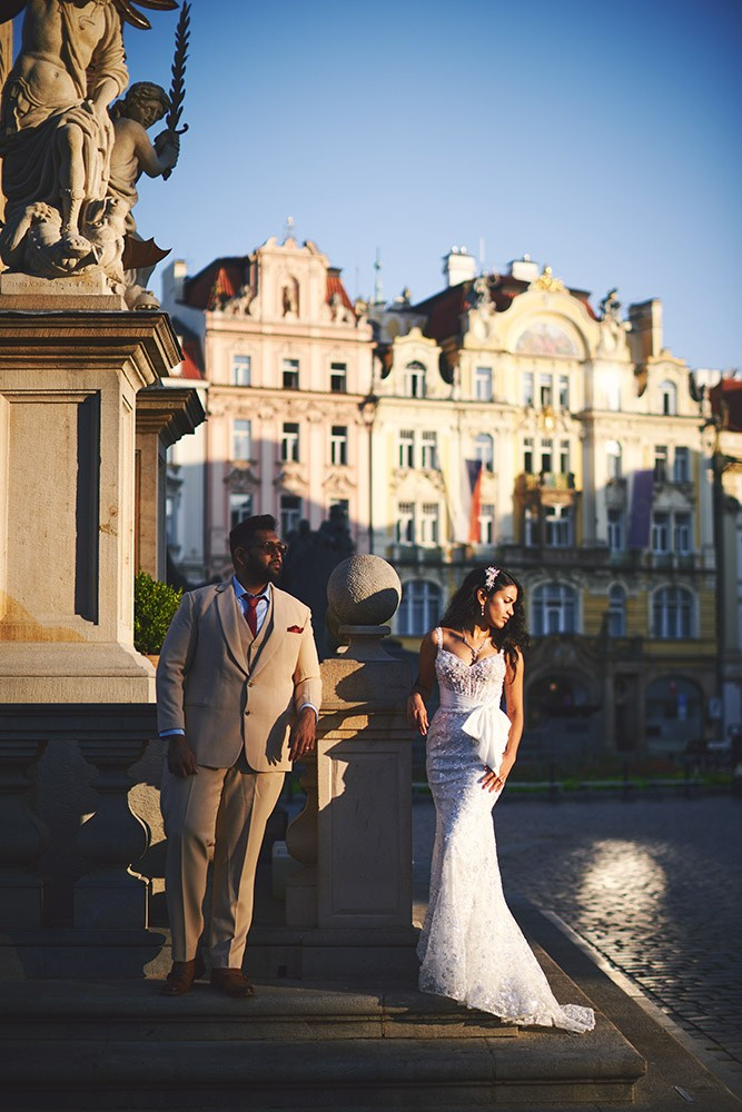 Shivani & Ray — Prague Honeymoon Photography at Sunrise