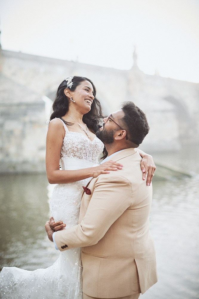 Shivani & Ray — Prague Honeymoon Photography at Sunrise