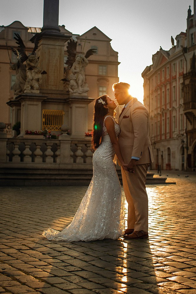 Shivani & Ray — Prague Honeymoon Photography at Sunrise