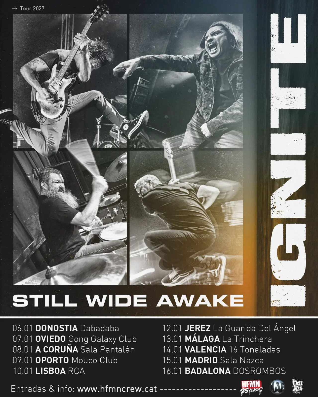 Ignite regresarán a España en enero de 2027 para presentar su nuevo álbum, Still Wide Awake | FOTKAI