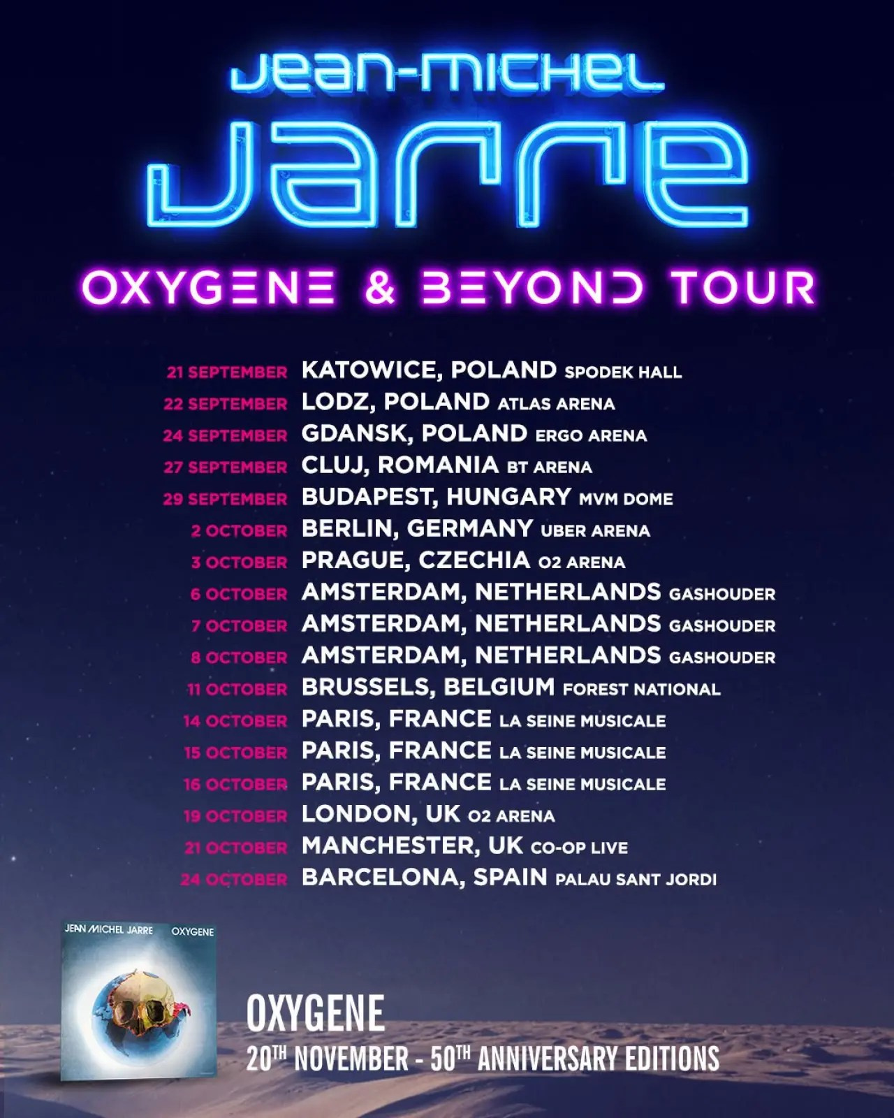 Jean-Michel Jarre to Celebrate 50 Years of Oxygene with Immersive Barcelona Concert in 2027 | FOTKAI