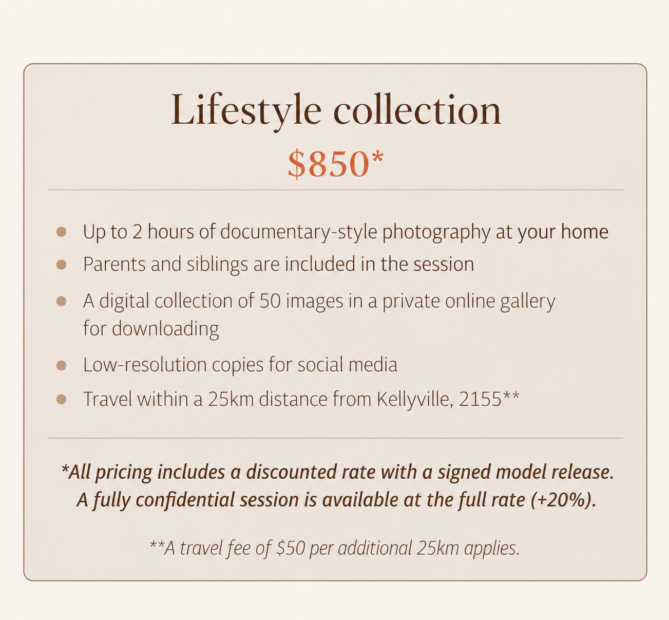 Newborn session price guide. Newborn and family photographer. Hills District. Sydney