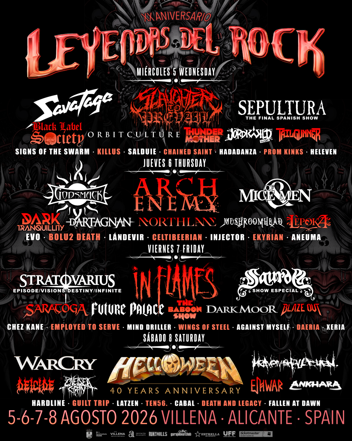 Leyendas Del Rock 2026 — 20.º aniversario en Villena | cartel, programa & transporte | FOTKAI