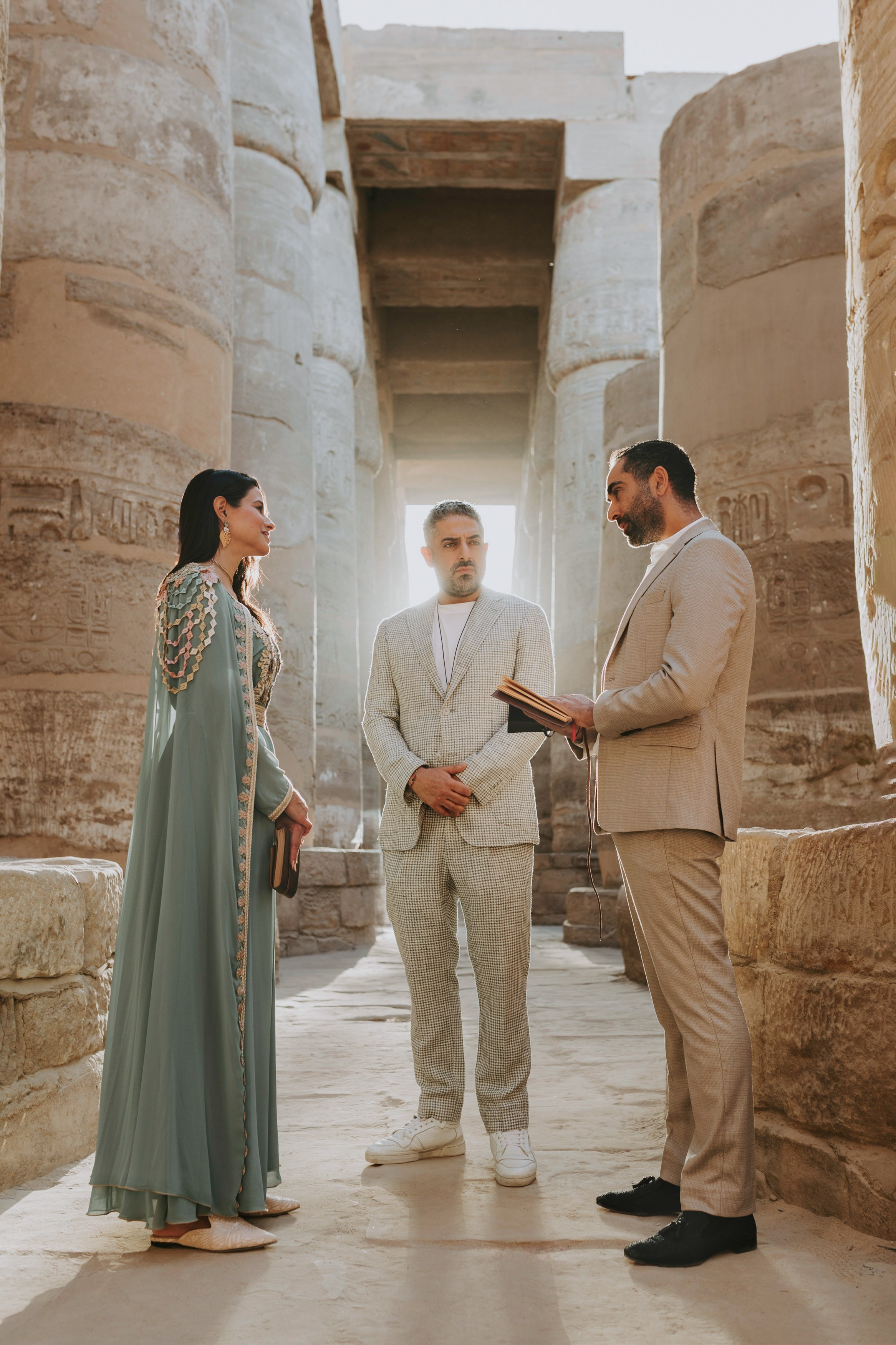 Luxor temple intimate elopement in Egypt