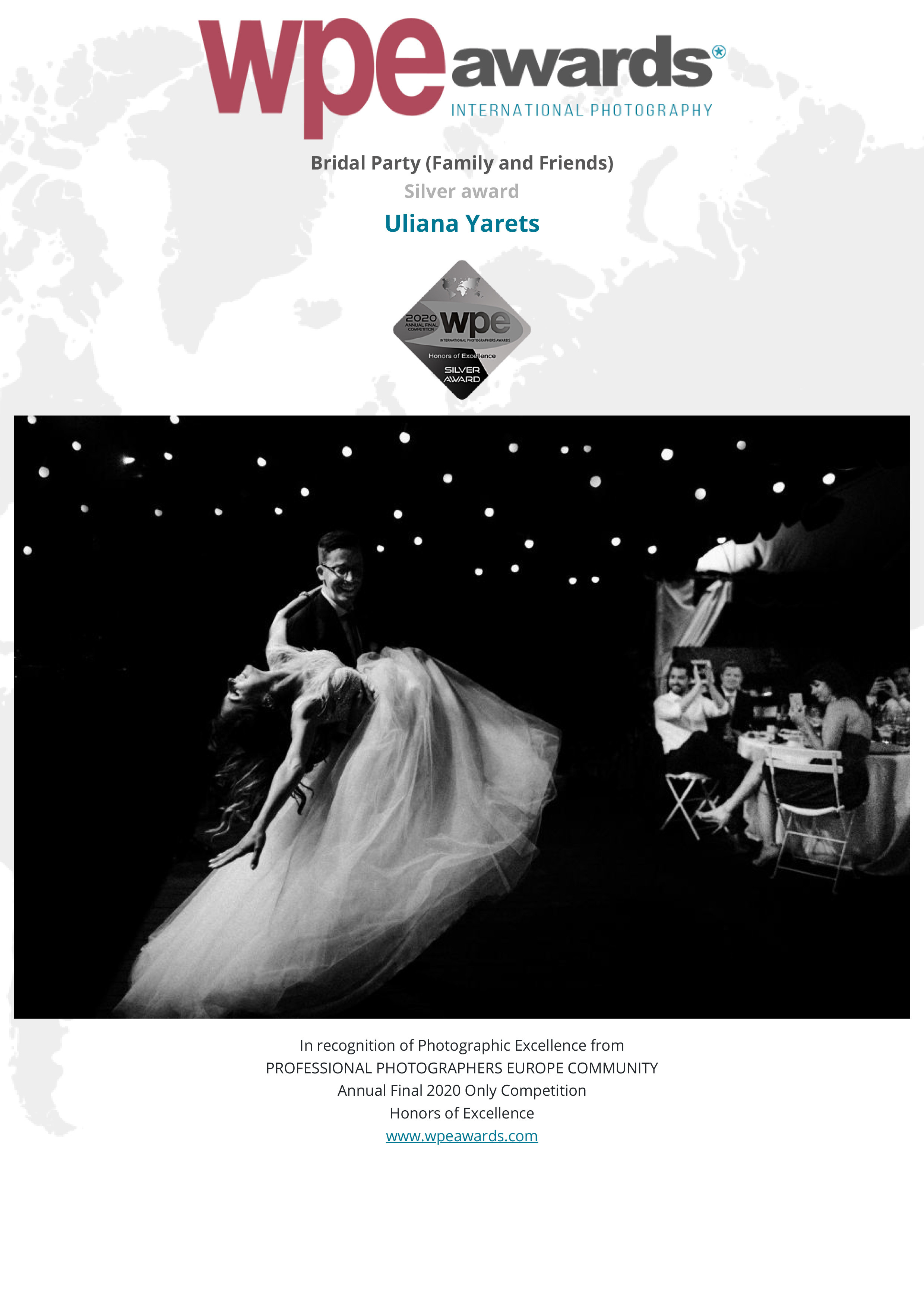 WPE AWARDS. Wedding Photographer & Videographer in Barcelona, Europe | Yarets Studio